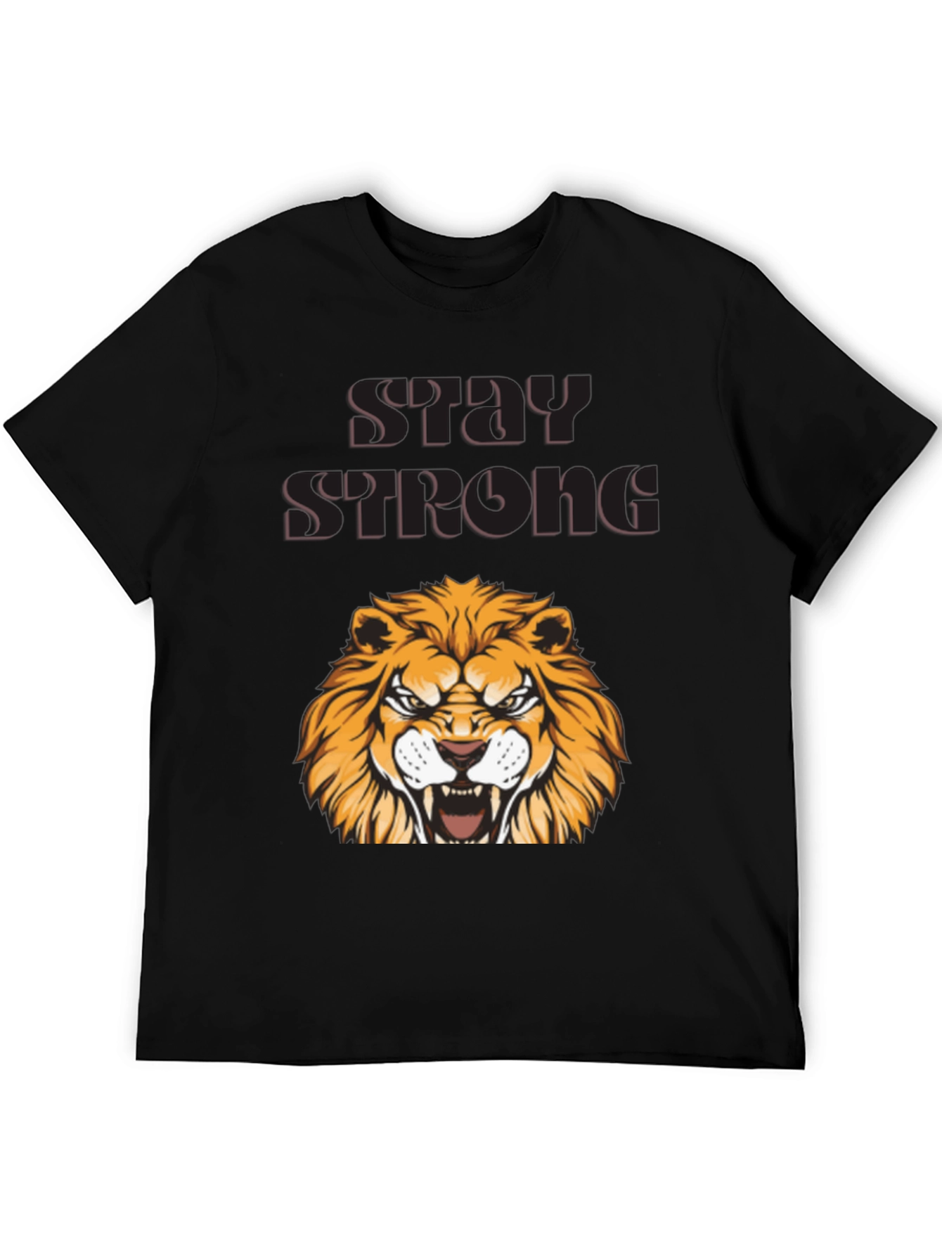 Stay Strong Lion Graphic Tee - Bold Design