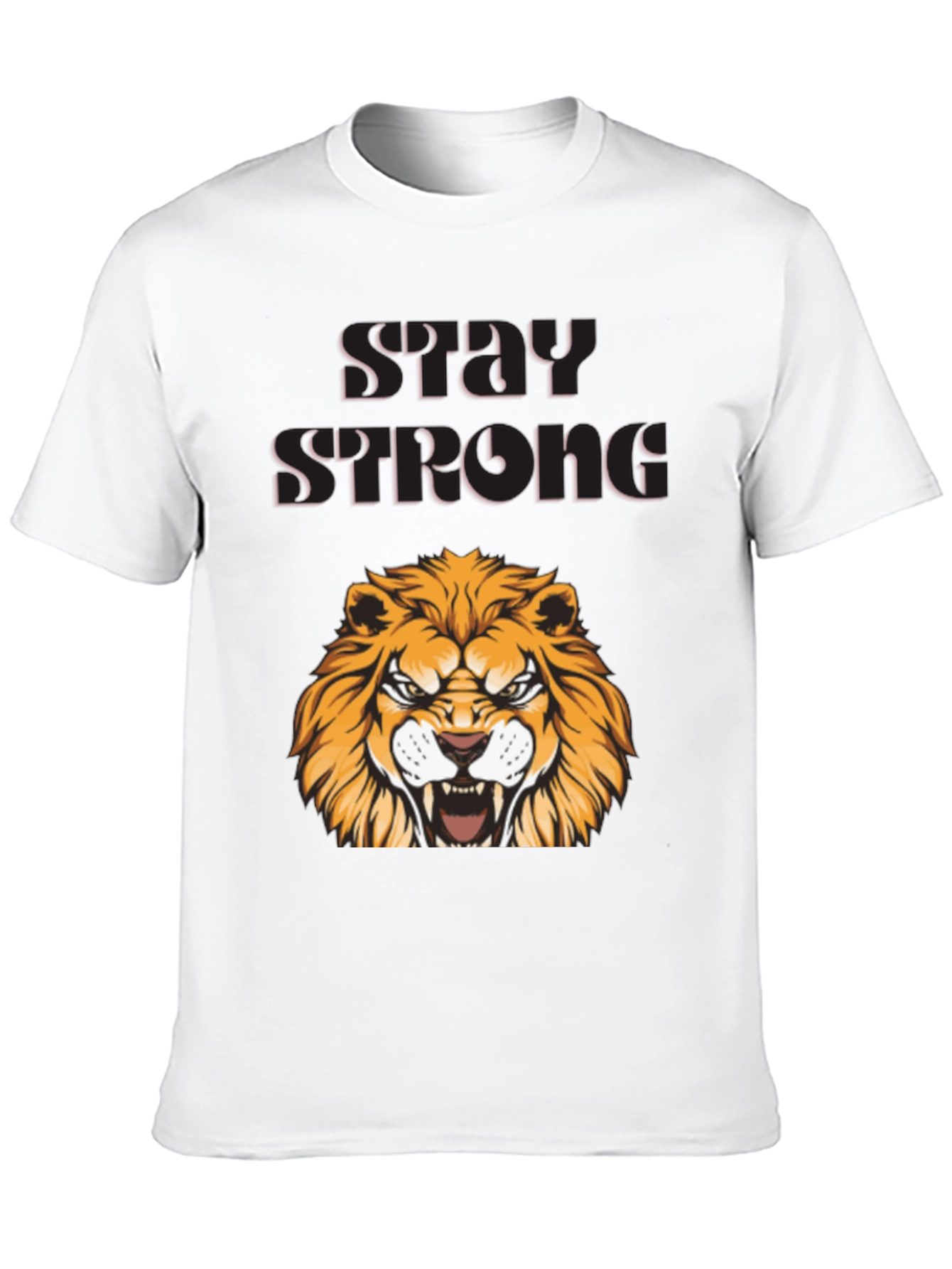 Stay Strong Lion Graphic Tee - Bold Design