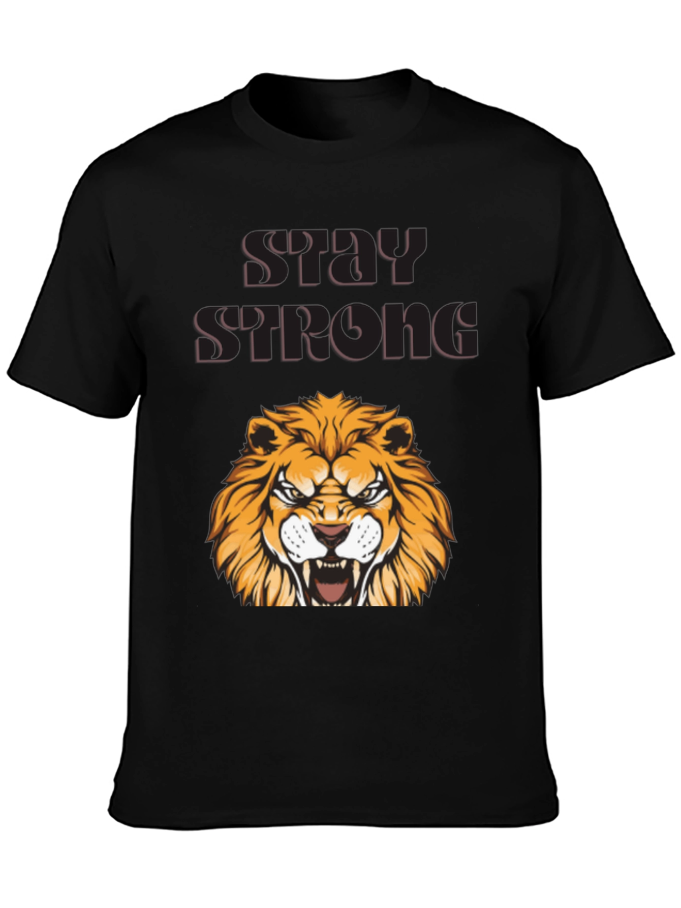 Stay Strong Lion Graphic Tee - Bold Design