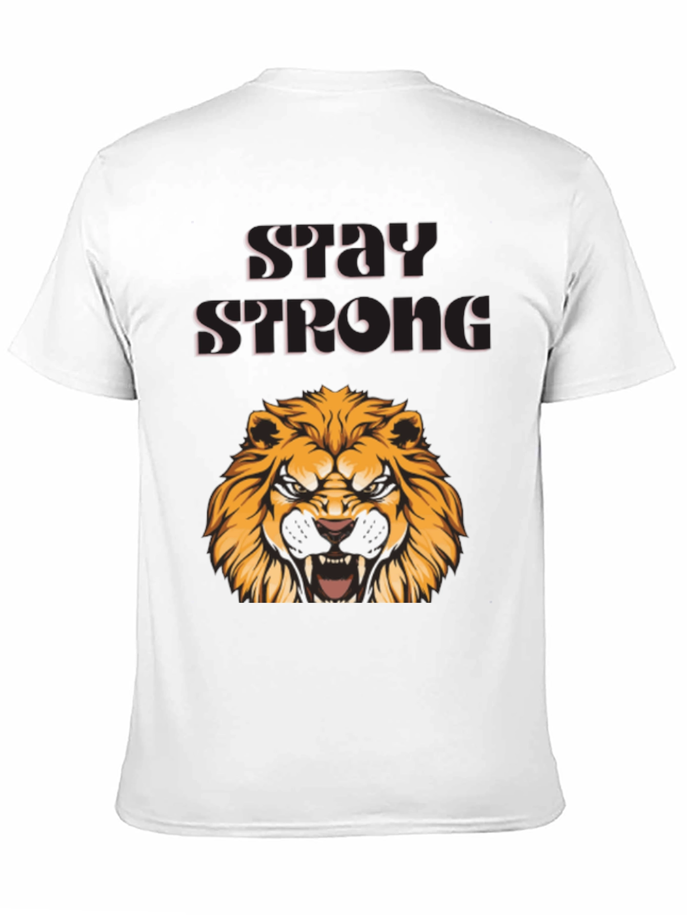 Stay Strong Lion Graphic Tee - Bold Design