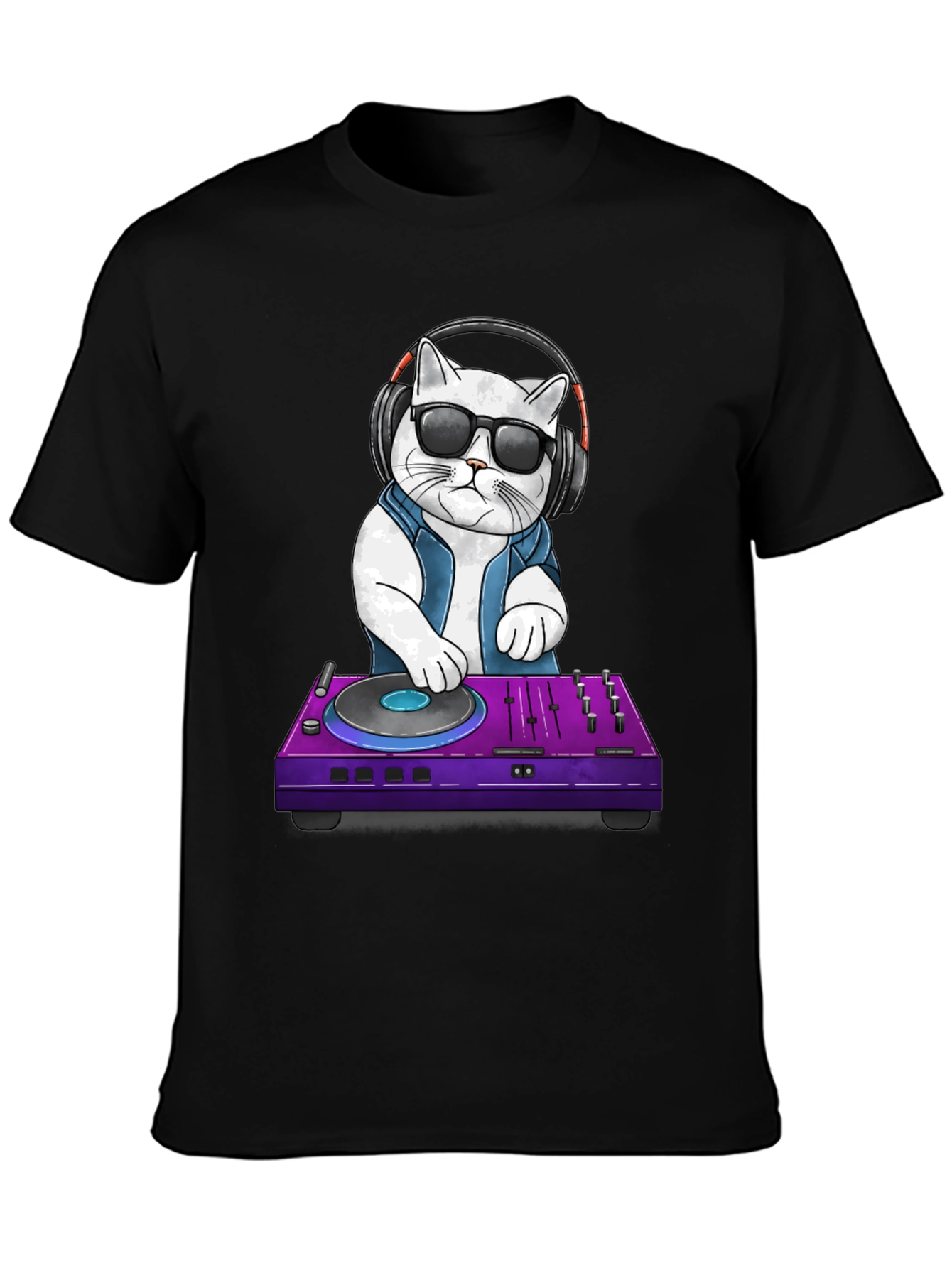 DJ Cat T-Shirt: Cool Cat with Headphones