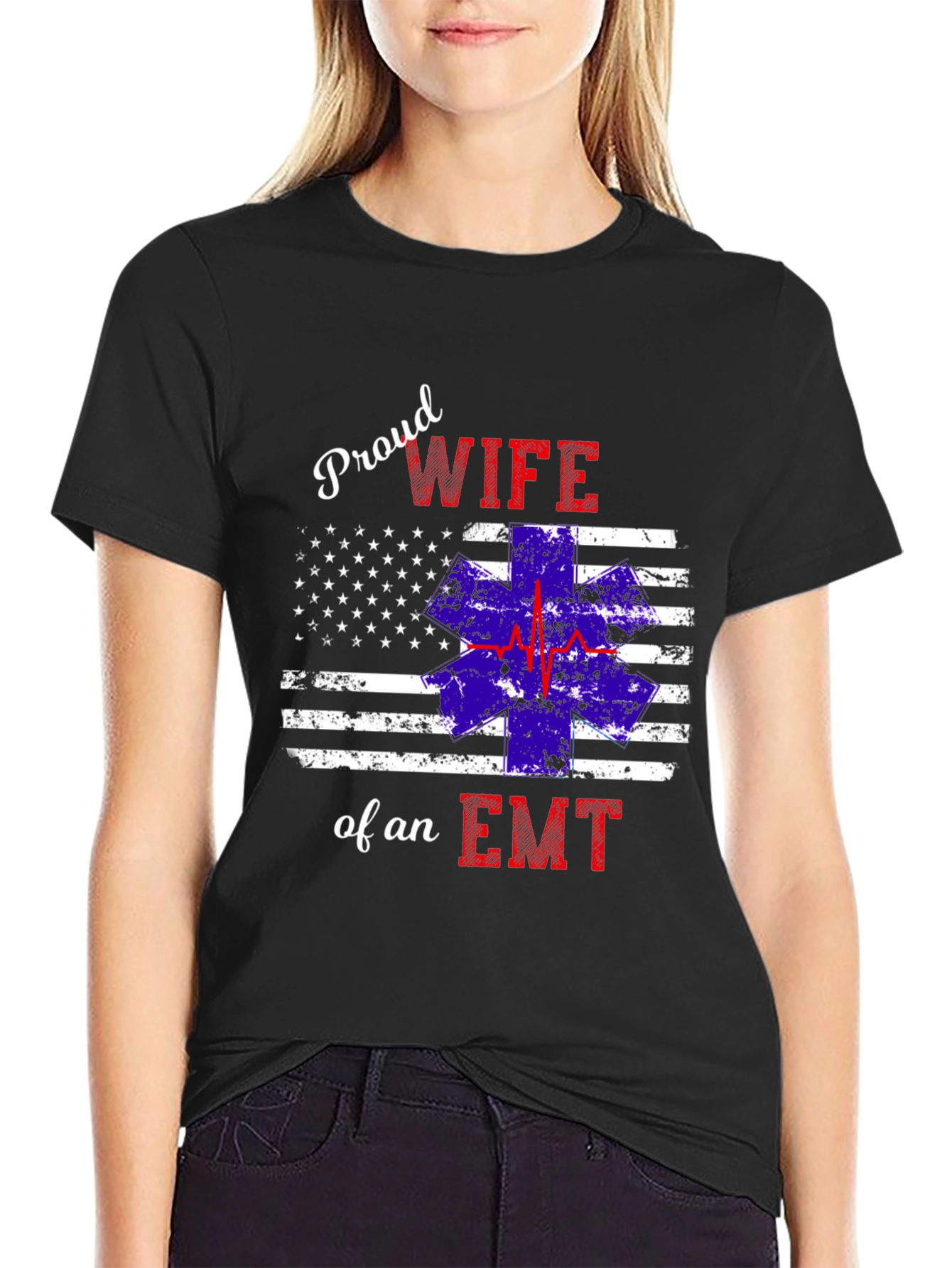 Proud Wife of an EMT Graphic T-Shirt