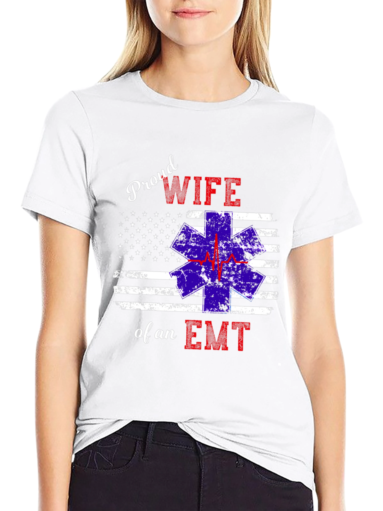 Proud Wife of an EMT Graphic T-Shirt