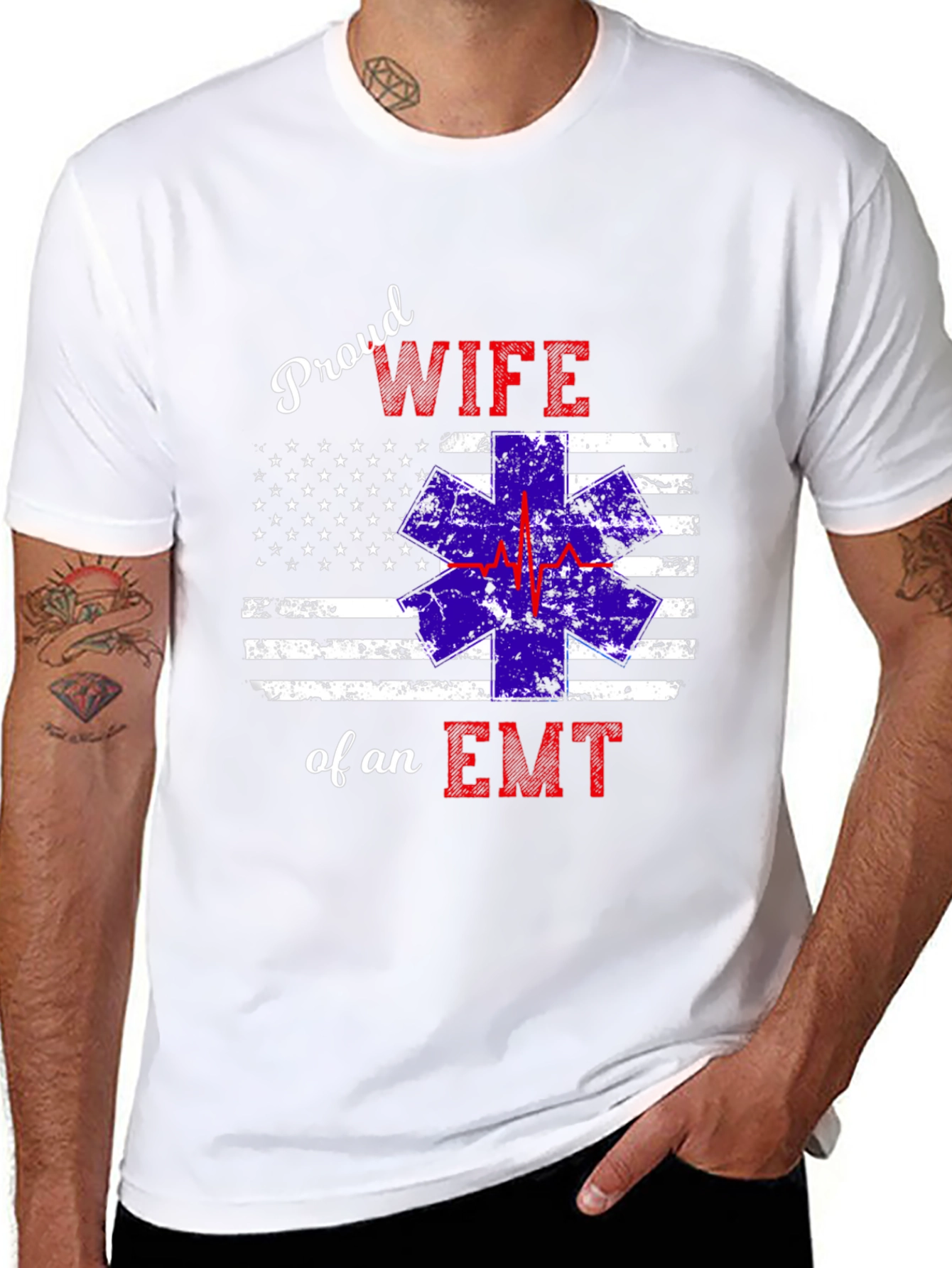 Proud Wife of an EMT Graphic T-Shirt