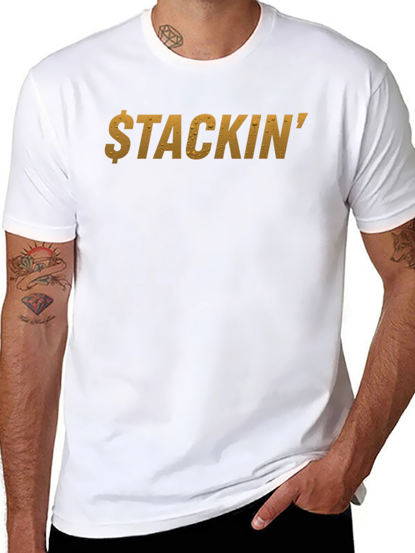 Stackin Graphic Print Mens Black T-Shirt