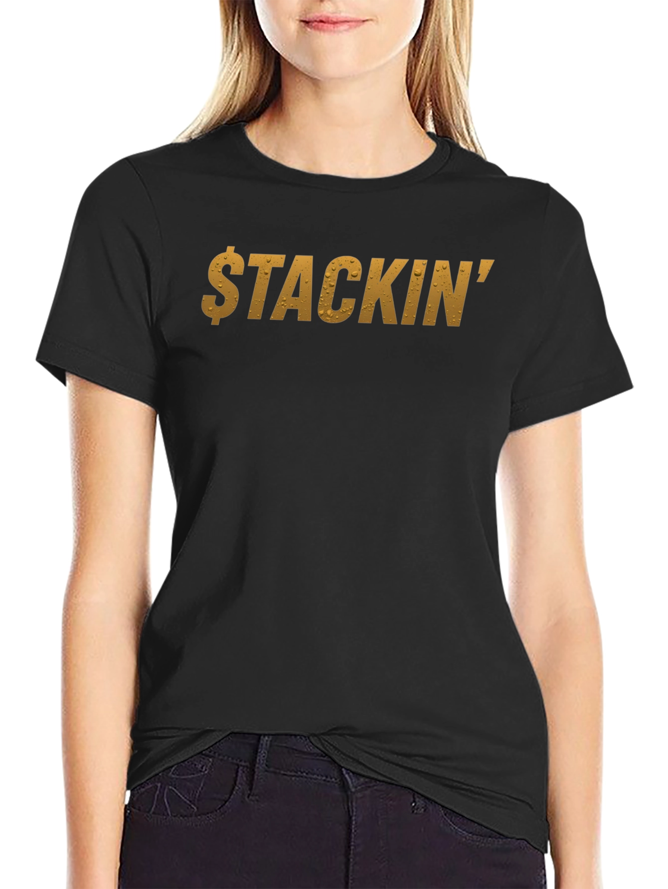 Stackin Graphic Print Mens Black T-Shirt
