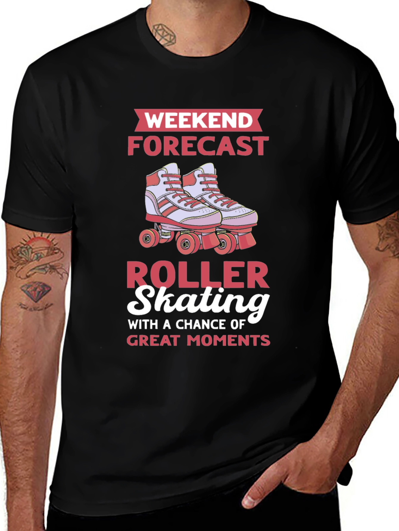 Roller Skating Weekend Forecast Graphic Tee