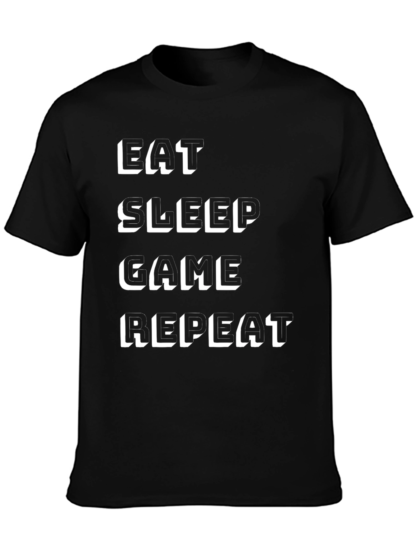 Eat Sleep Game Repeat Black T-Shirt