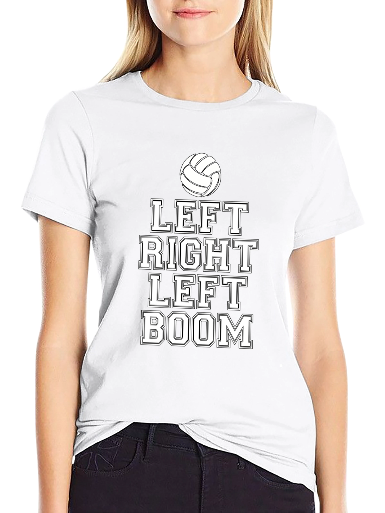 Volleyball Left Right Boom Graphic T-Shirt