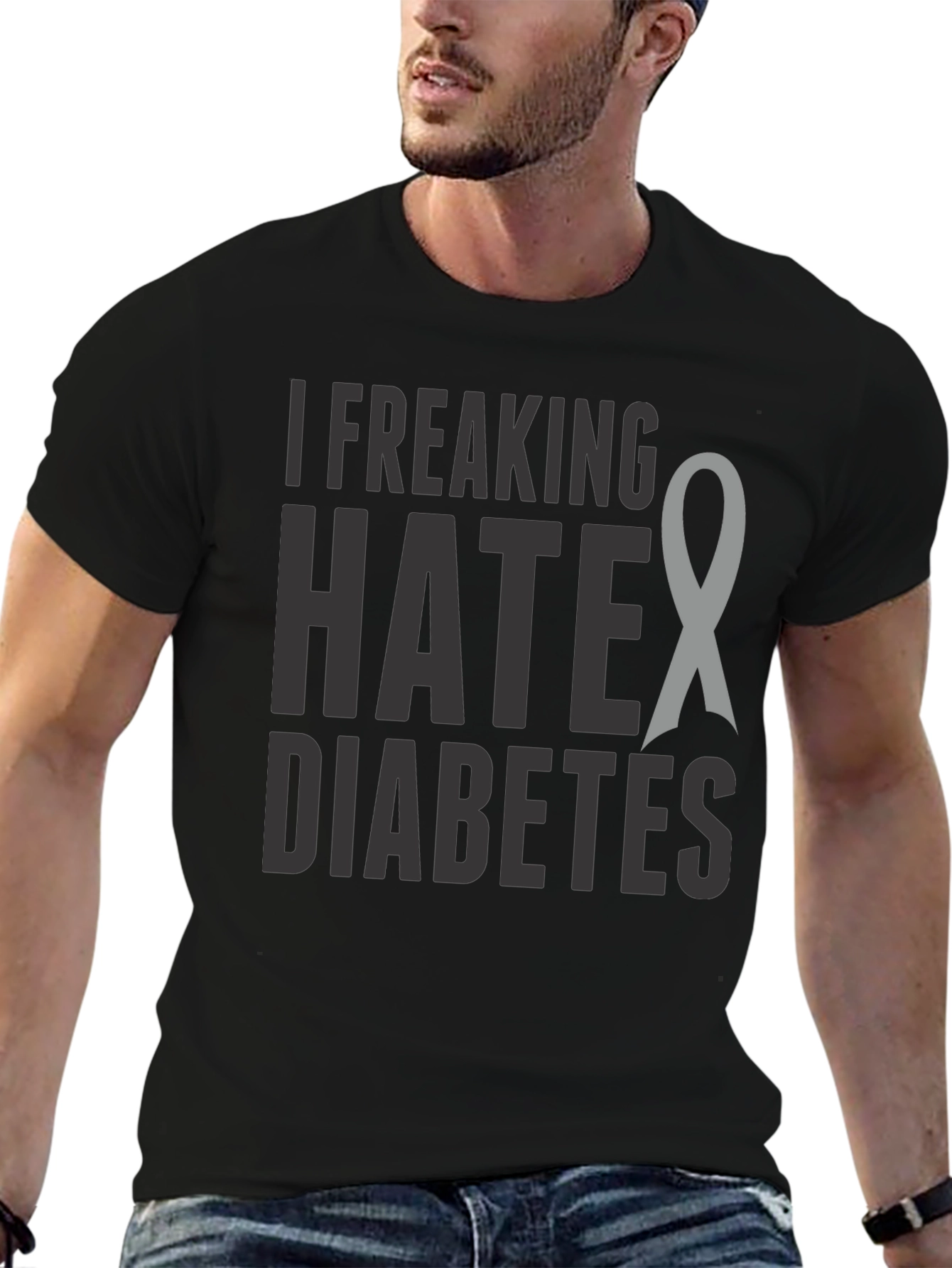 I Freaking Hate Diabetes Awareness Ribbon T-Shirt