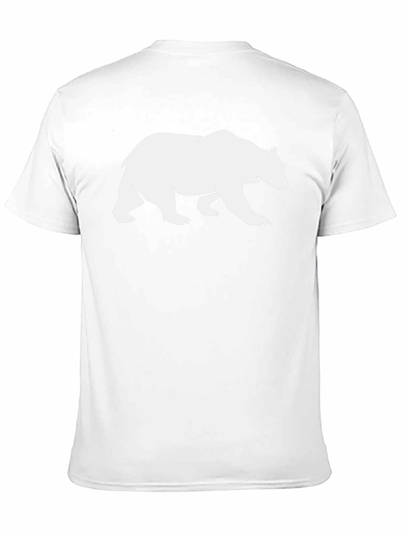 Bear Silhouette Graphic Tee - Black Cotton Casual