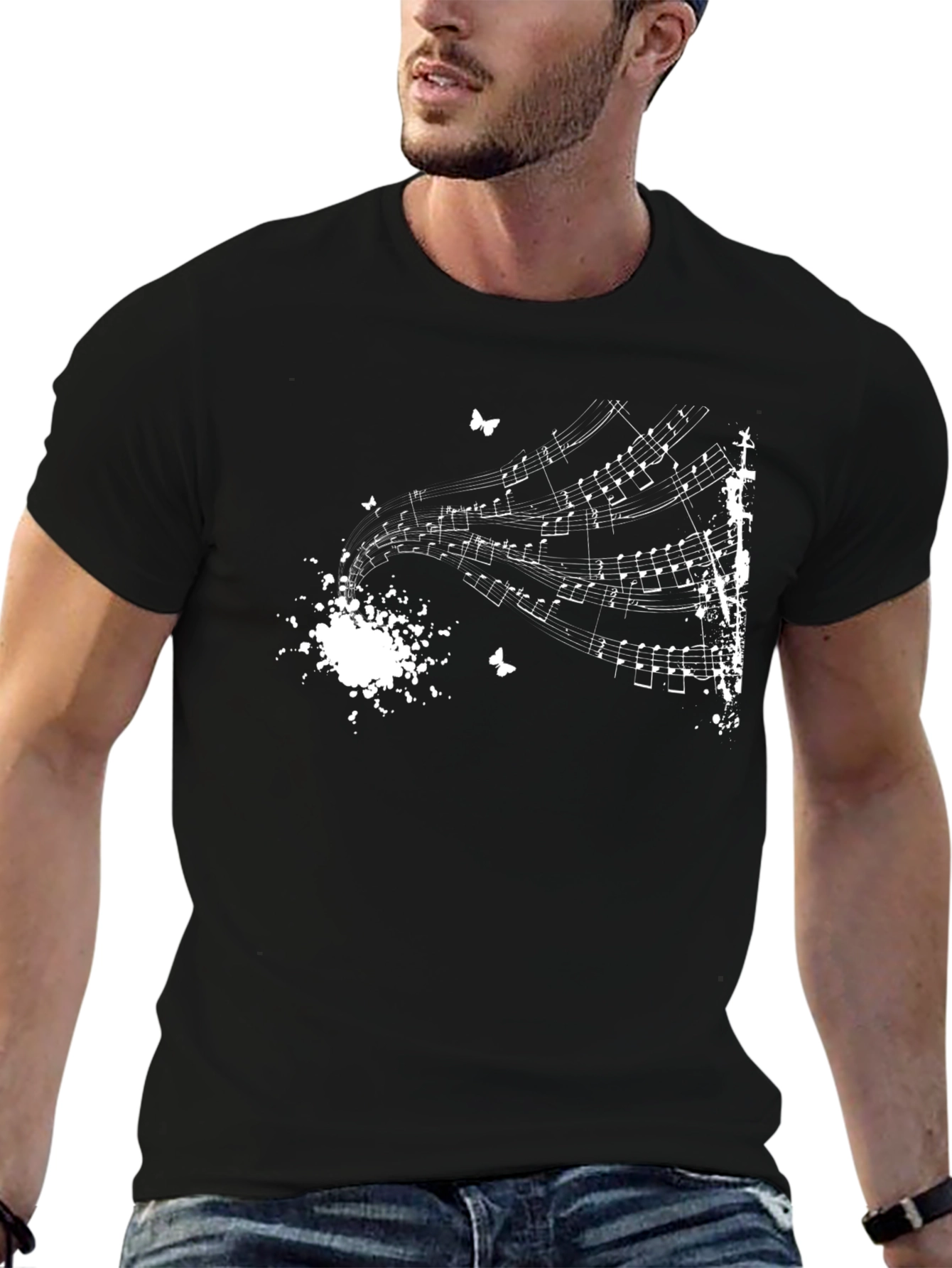 Music Notes T-Shirt - Artistic Design
