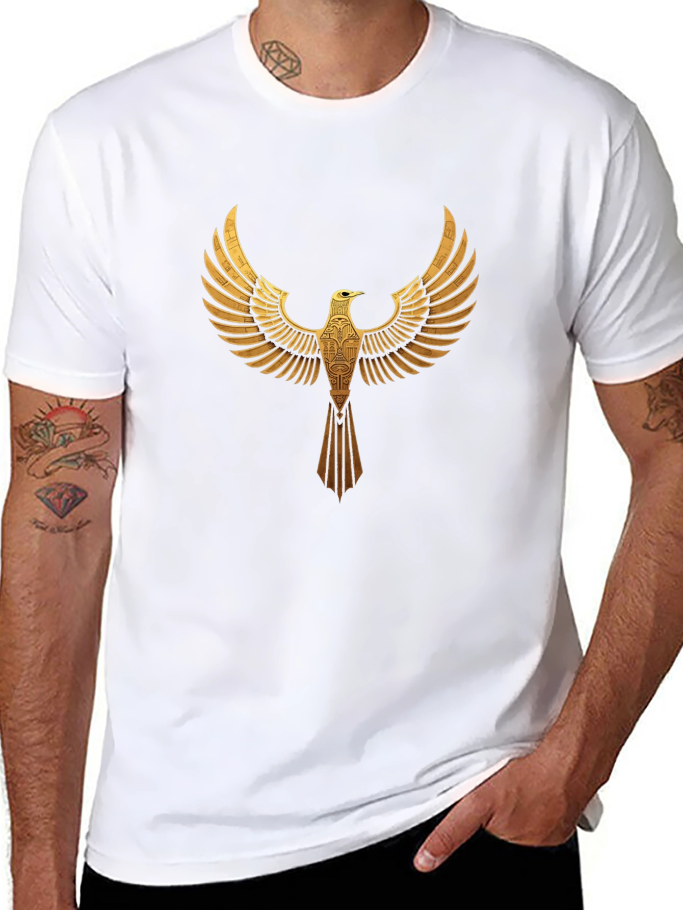 Golden Eagle Graphic Black T-Shirt