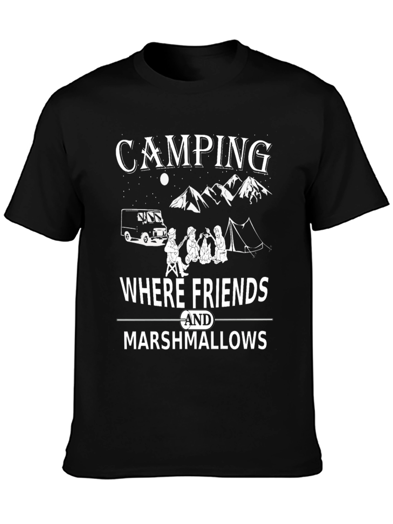 Camping Friends Marshmallows Graphic T-Shirt