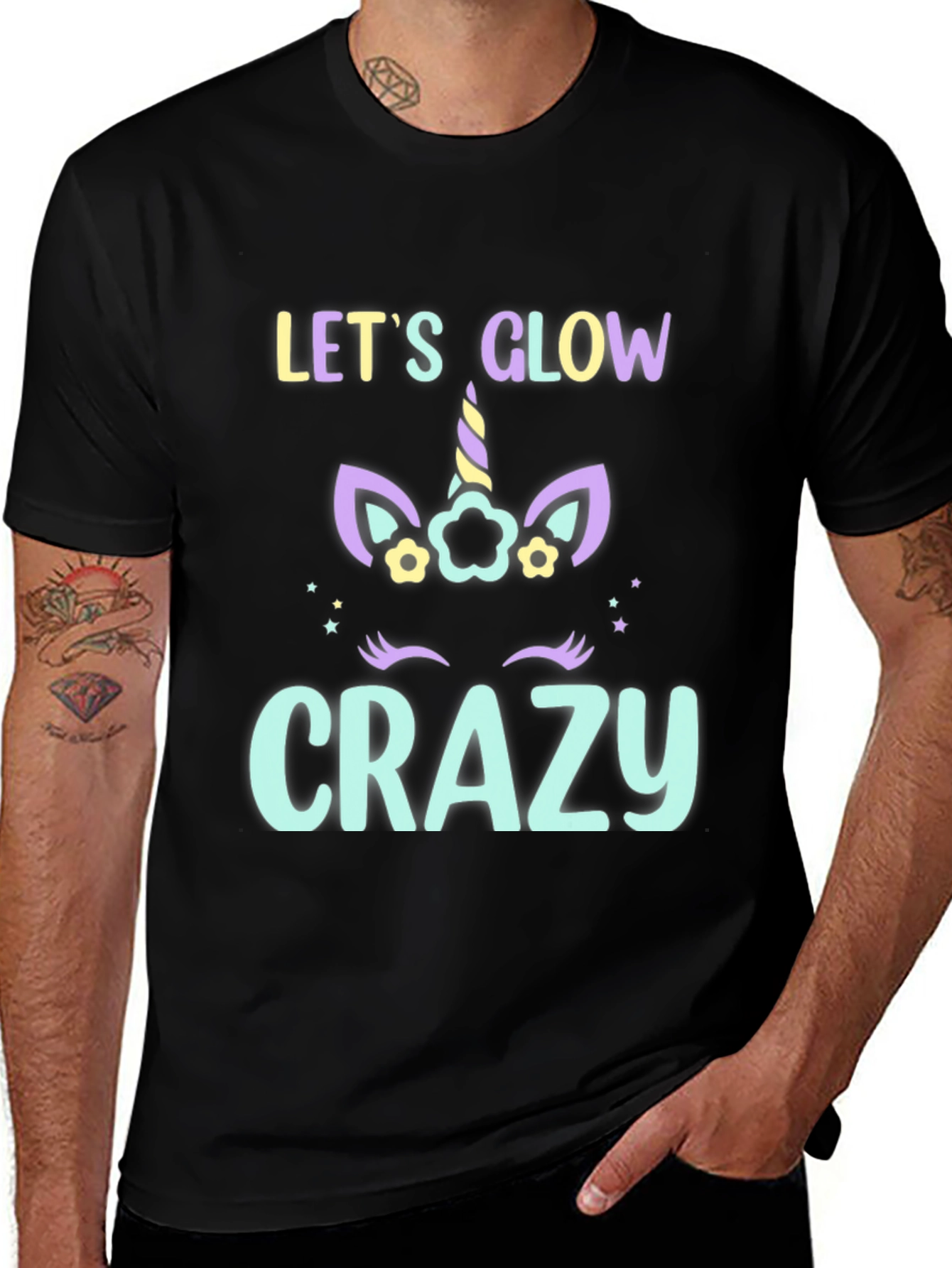 Lets Glow Crazy Unicorn T-Shirt
