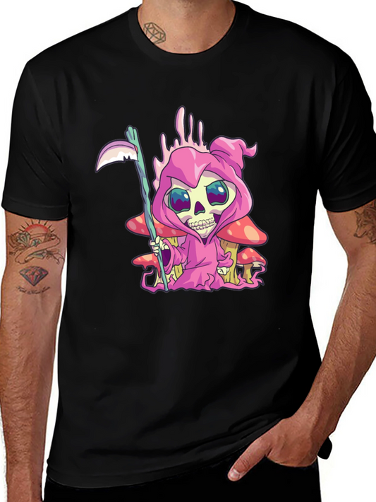 Grim Reaper T-Shirt - Cartoon Skull Design