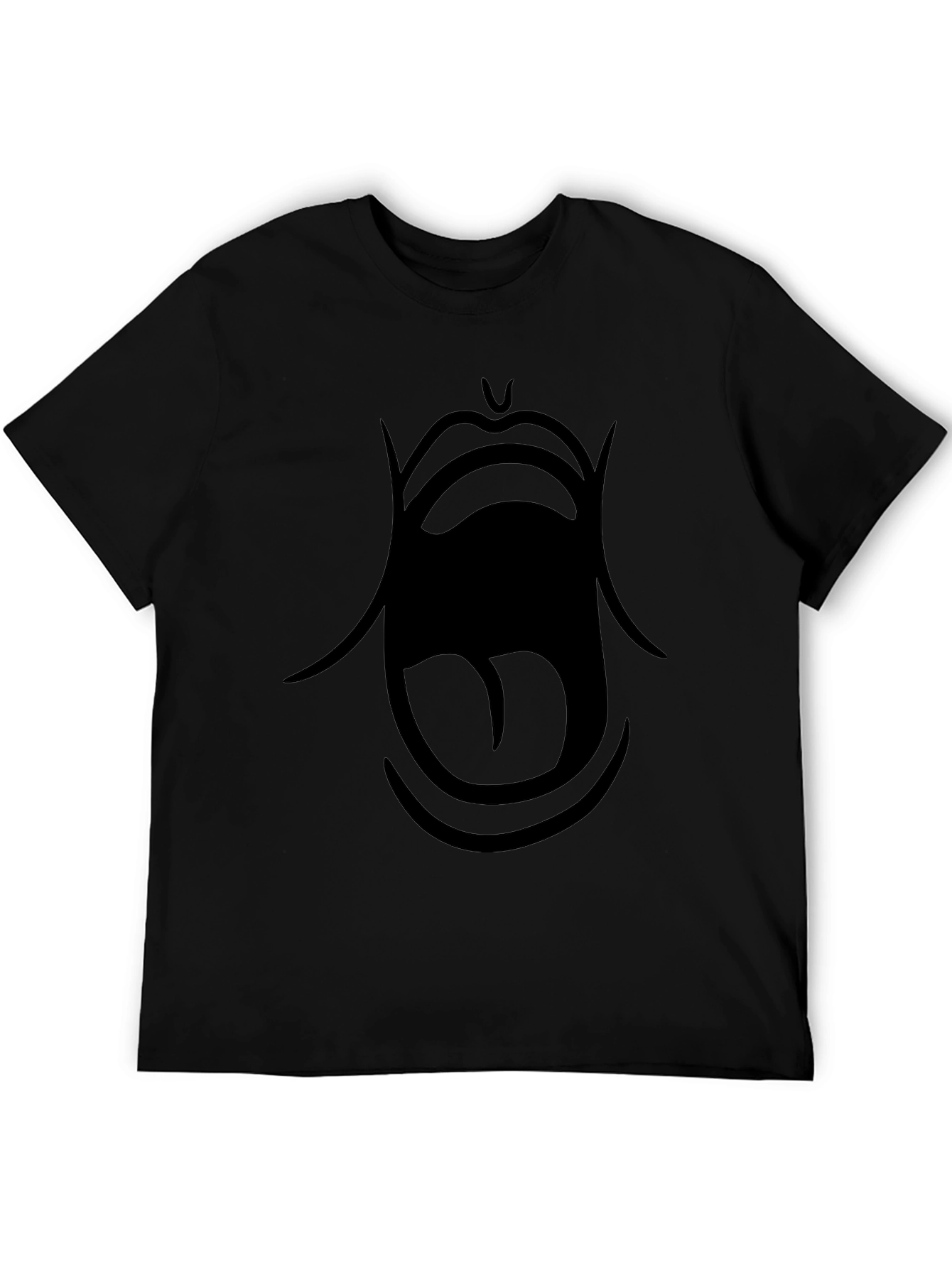 Bold Graphic Tee: Open Mouth Design - Black