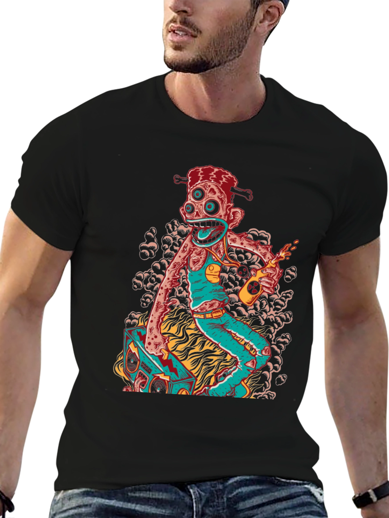 Groovy Zombie Boombox Graphic Tee