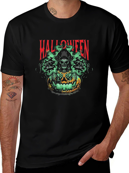 Halloween Graphic T-Shirt - Skull Pumpkin