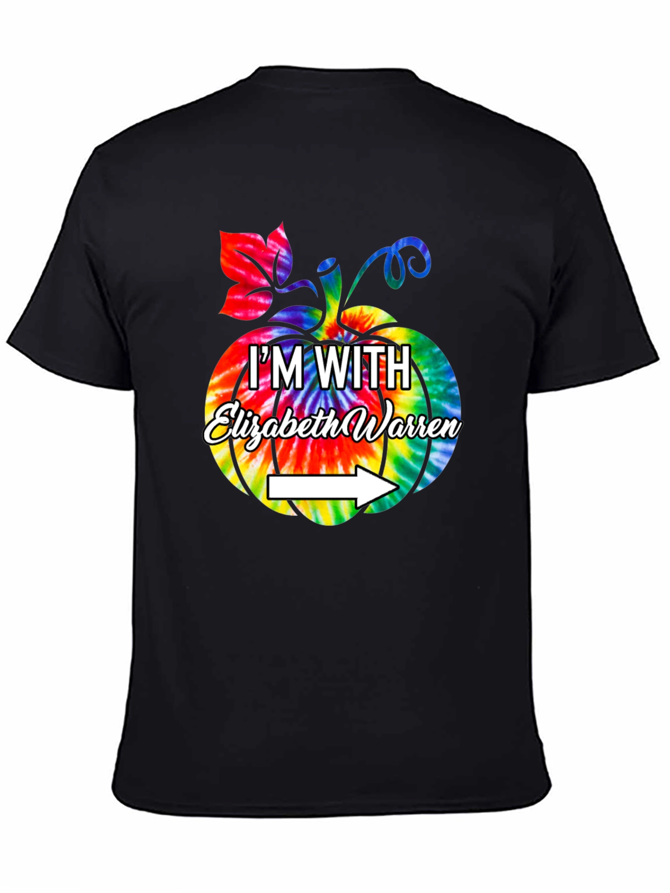 Im With Elizabeth Warren Tie Dye Pumpkin Graphic Tee