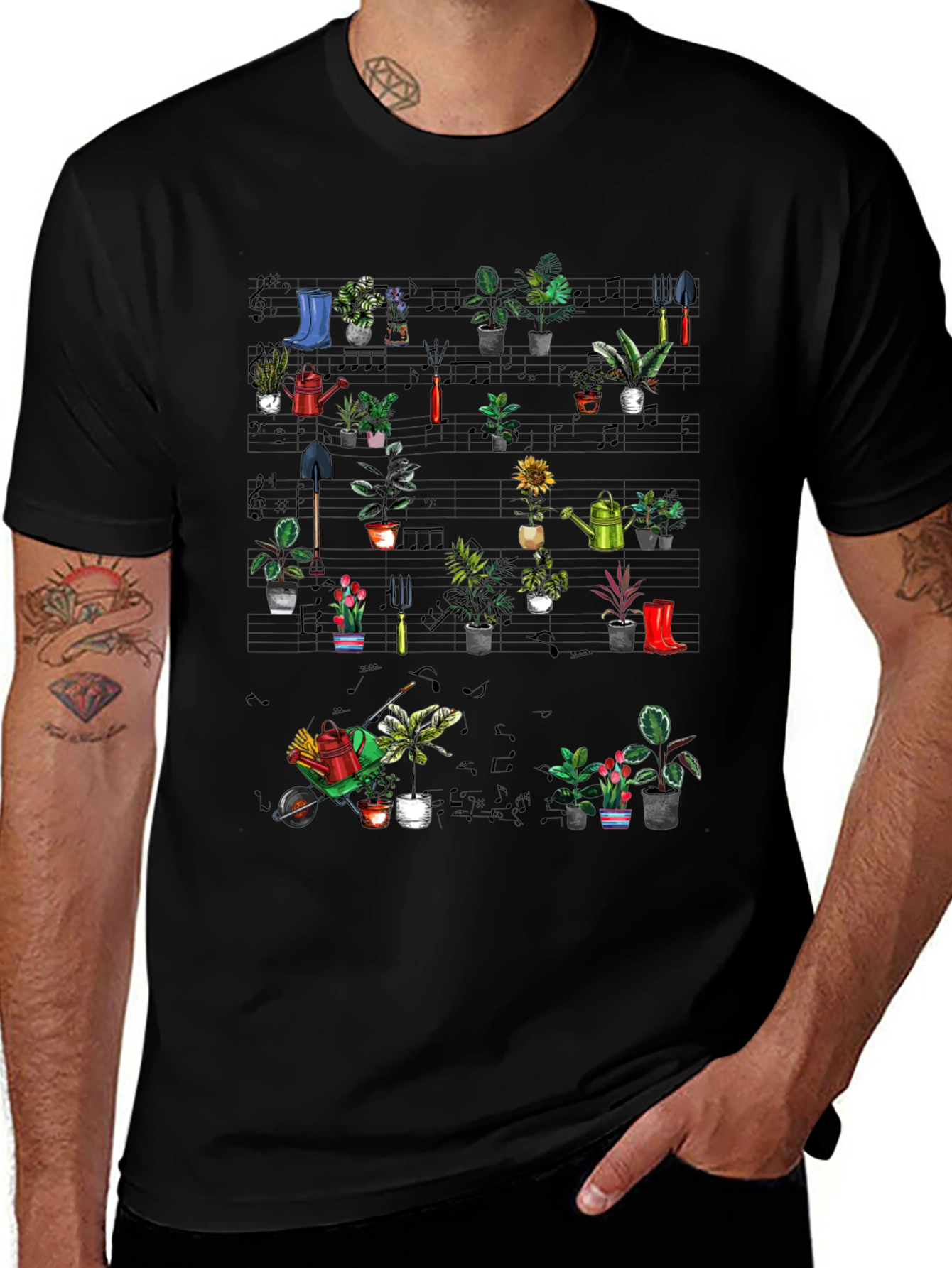 Gardening Plants Music T-Shirt