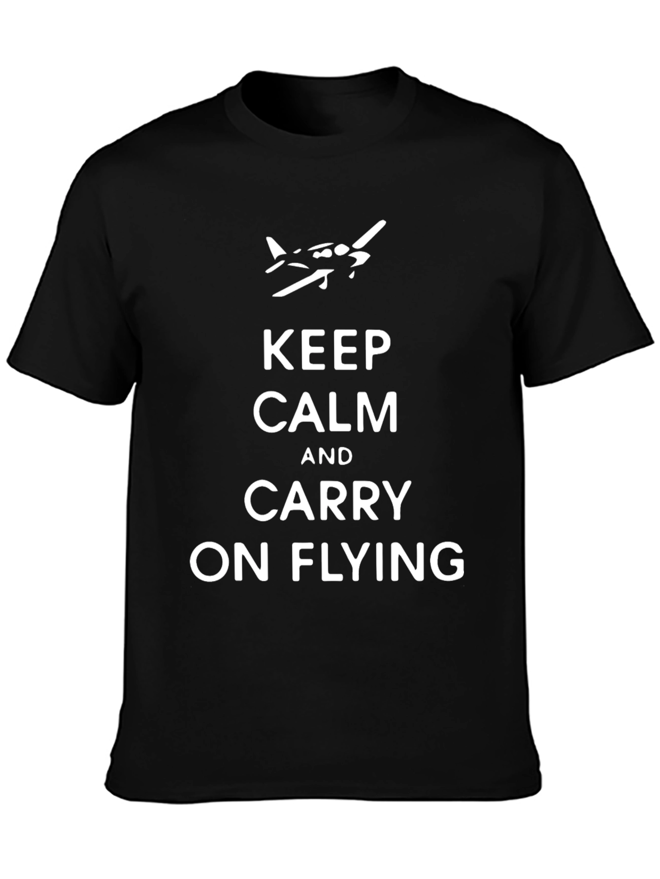 Keep Calm and Carry On Flying T-Shirt - Black
