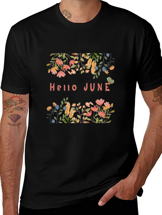 Hello June Floral Graphic Print T-Shirt