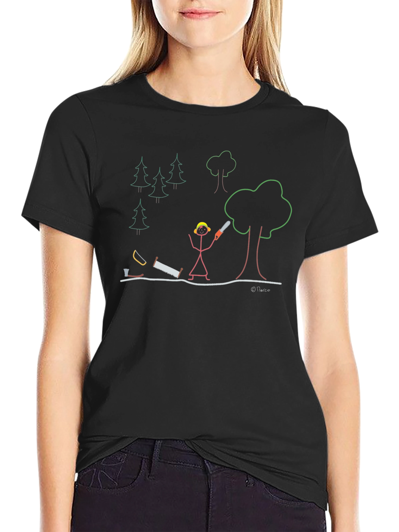 Funny Stick Figure Logger T-Shirt