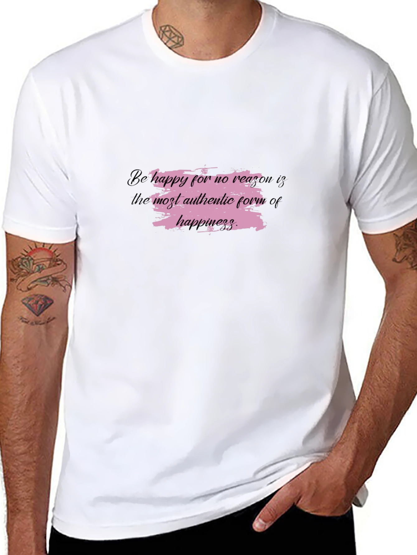 Inspirational Graphic Tee - Be Happy T-Shirt