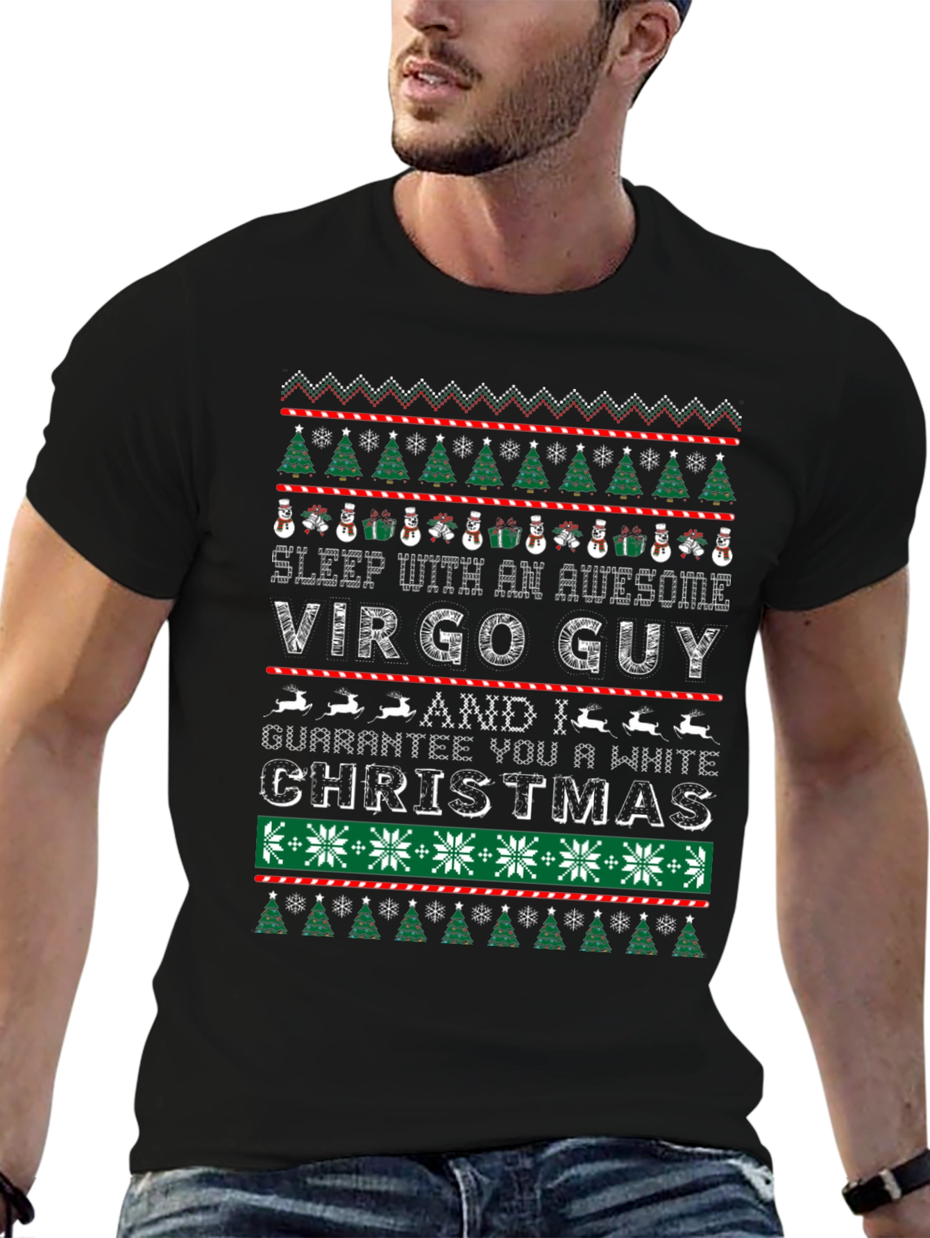 Virgo Guy Ugly Christmas T-Shirt