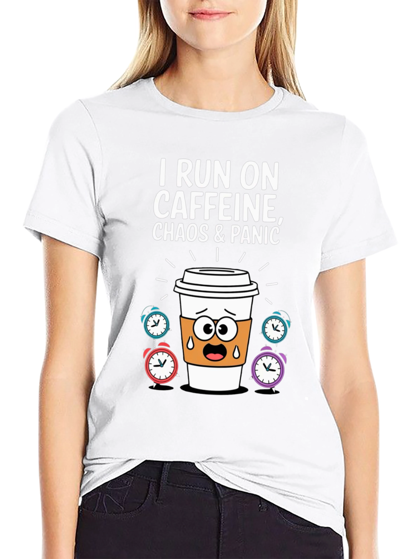 I Run On Caffeine Chaos & Panic T-Shirt
