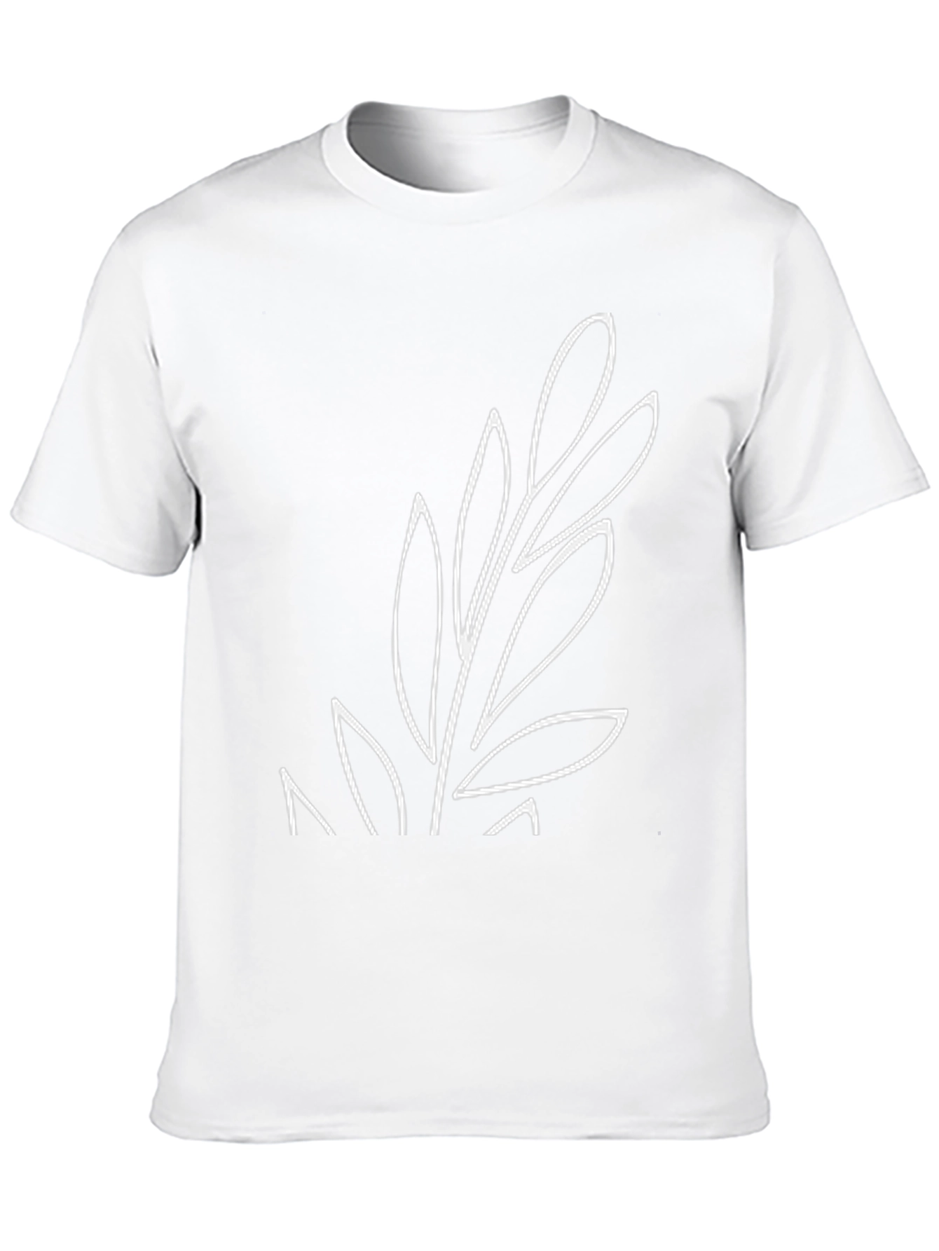 Minimalist Leaf Design Black T-Shirt