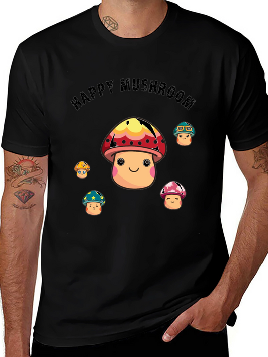 Happy Mushroom Graphic Tee - Fun Stylish and Comfortable