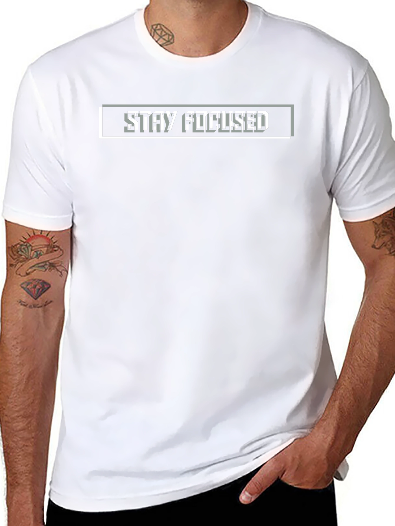 Stay Focused T-Shirt - Pixel Style Motivation