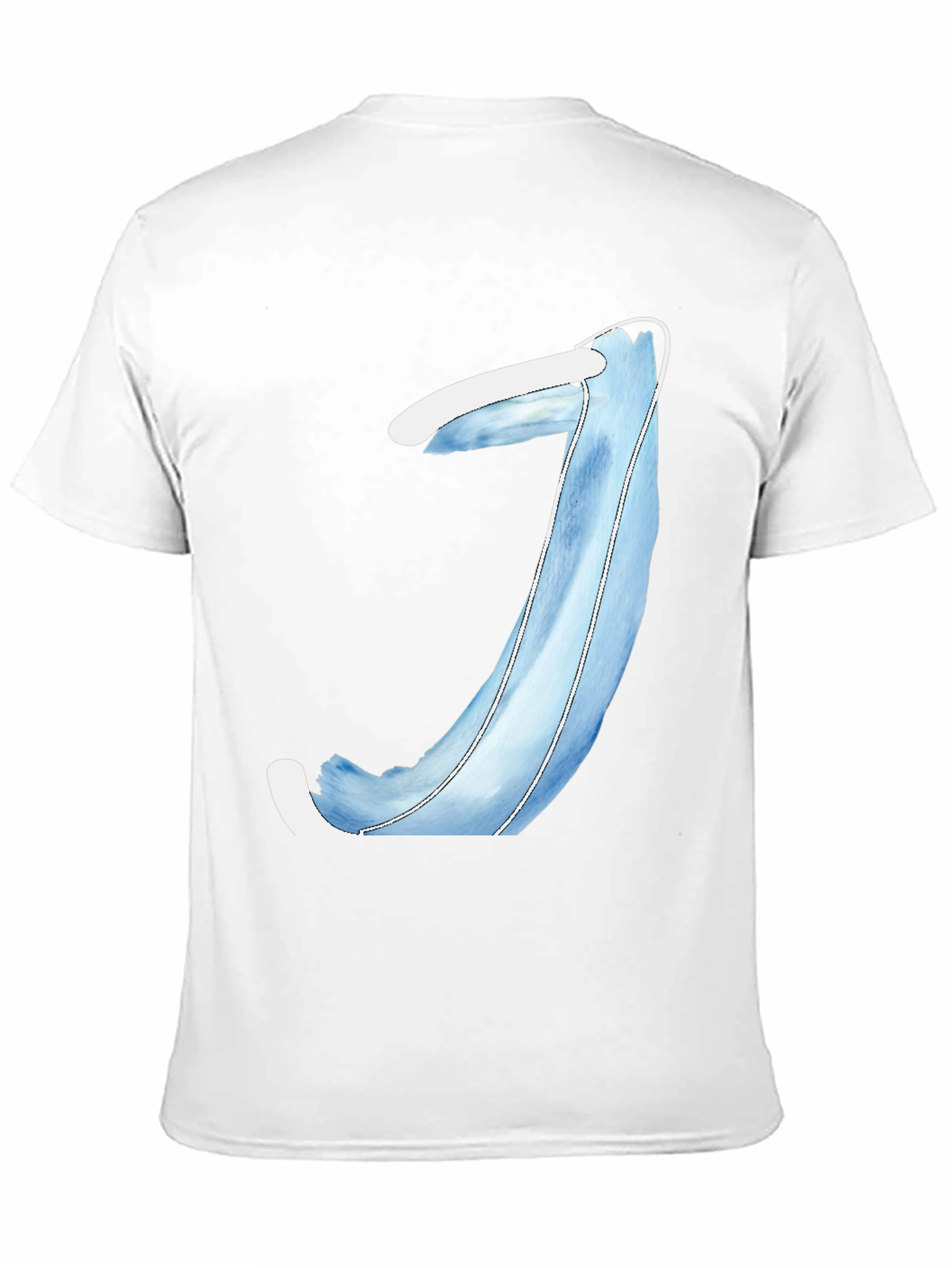 Mens Black T-Shirt with Blue Abstract Design