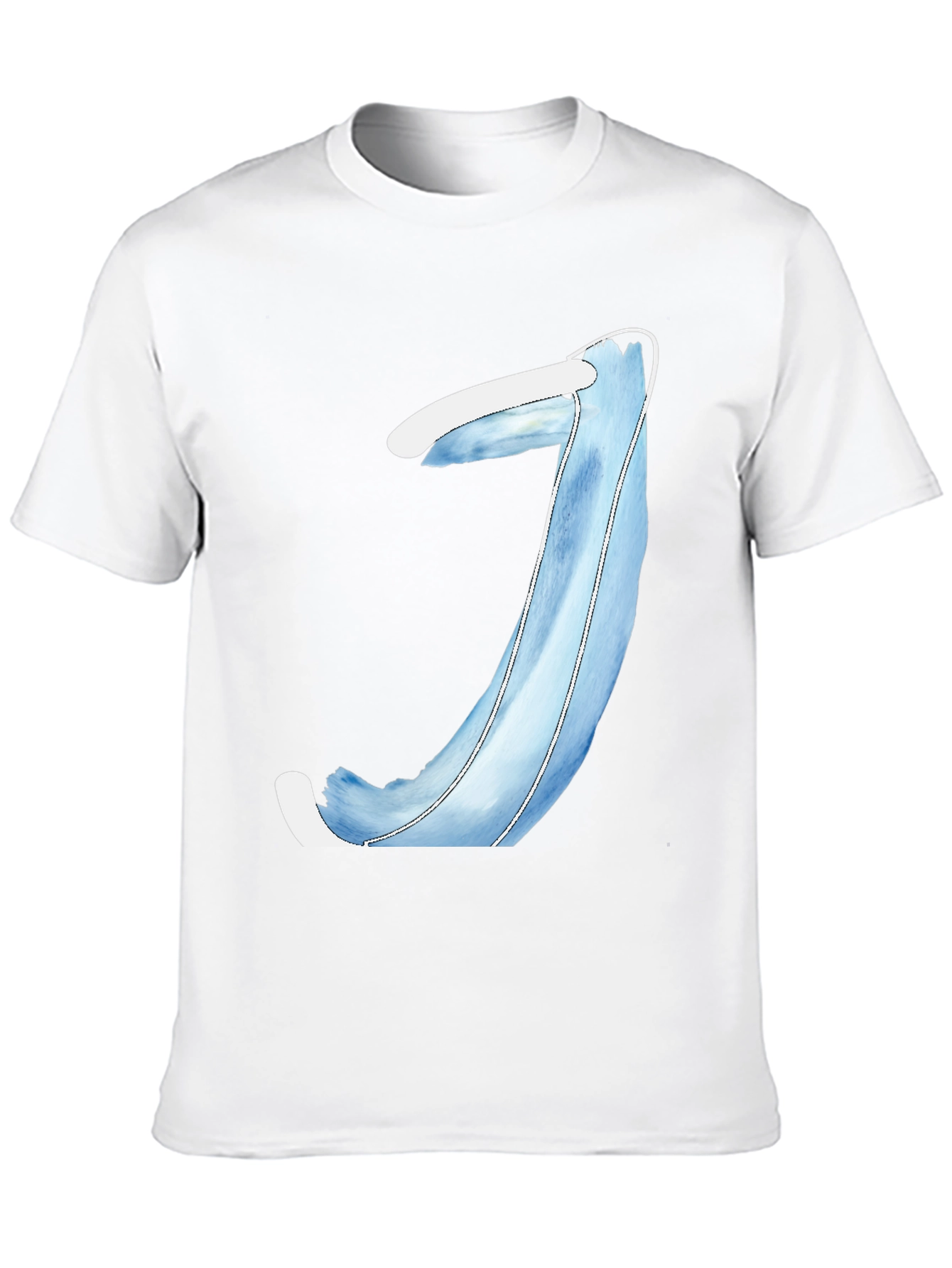 Mens Black T-Shirt with Blue Abstract Design