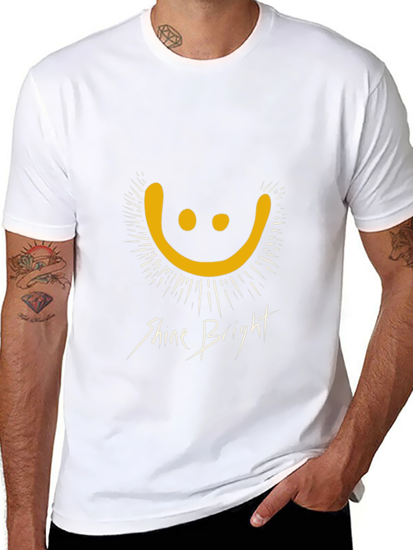 Shine Bright Graphic Tee - Black Cotton T-Shirt