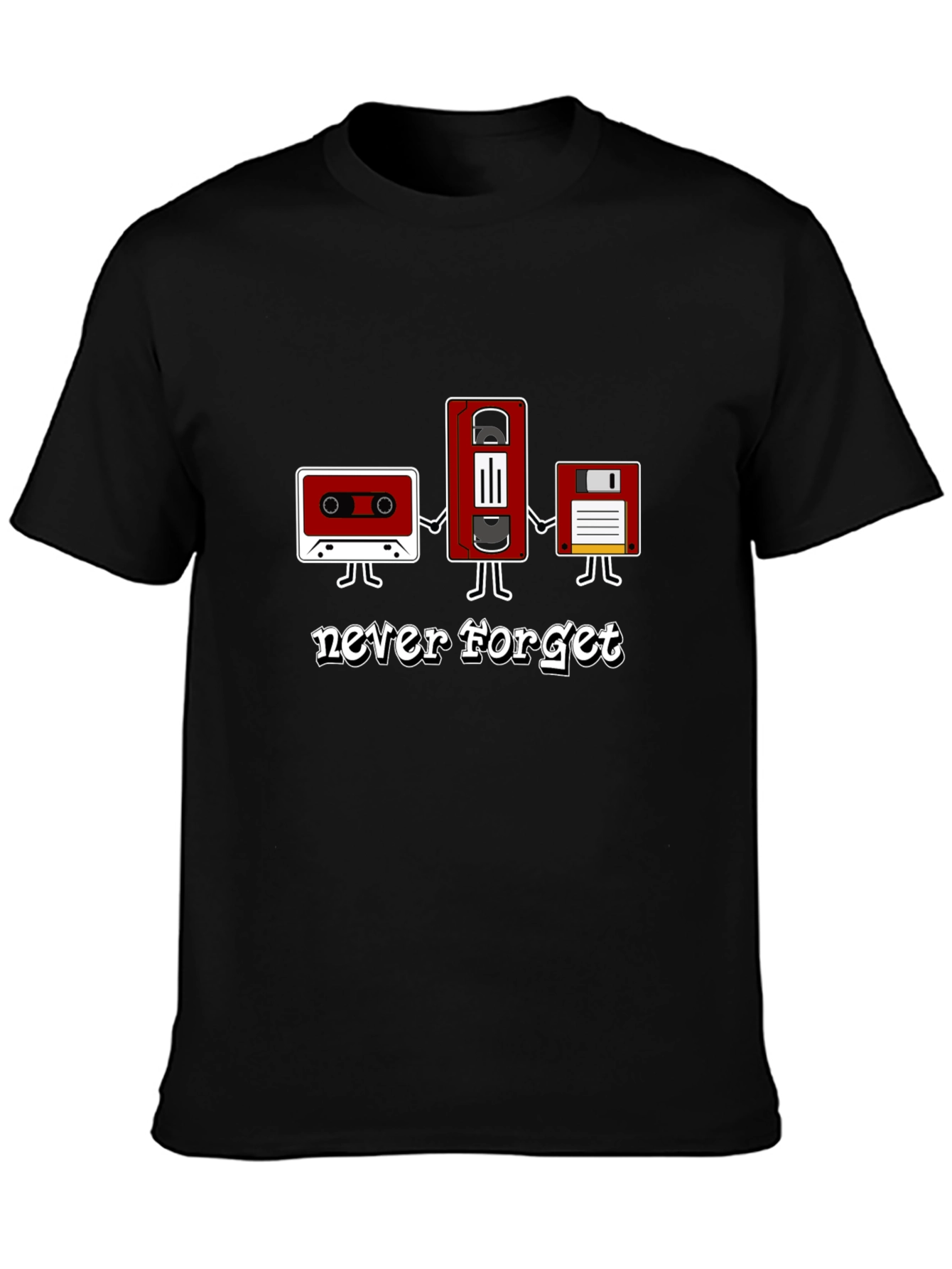 Retro Tech Never Forget Black T-Shirt