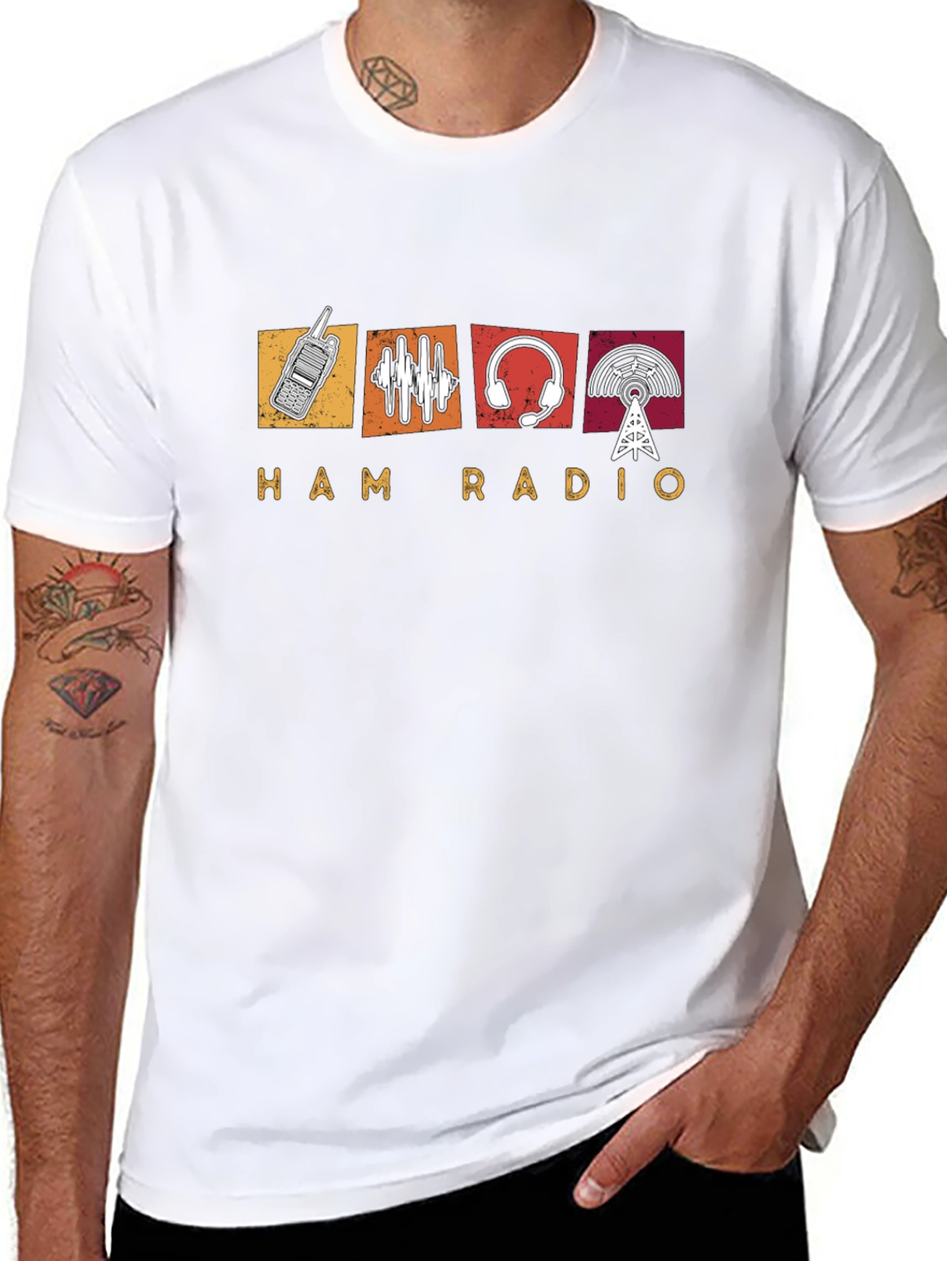 Ham Radio Design Black T-Shirt