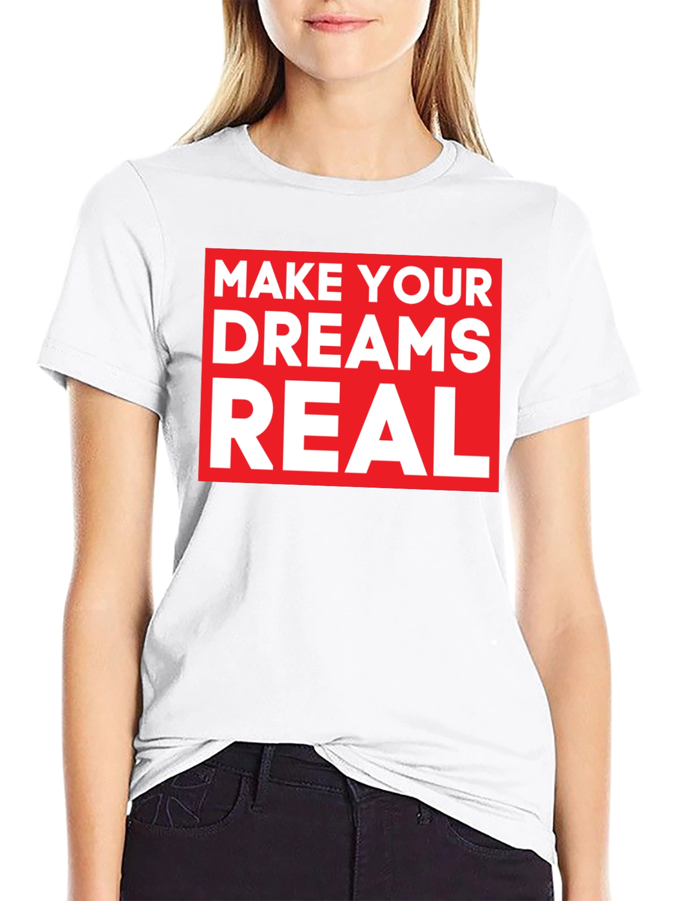 Make Your Dreams Real Black Graphic Tee