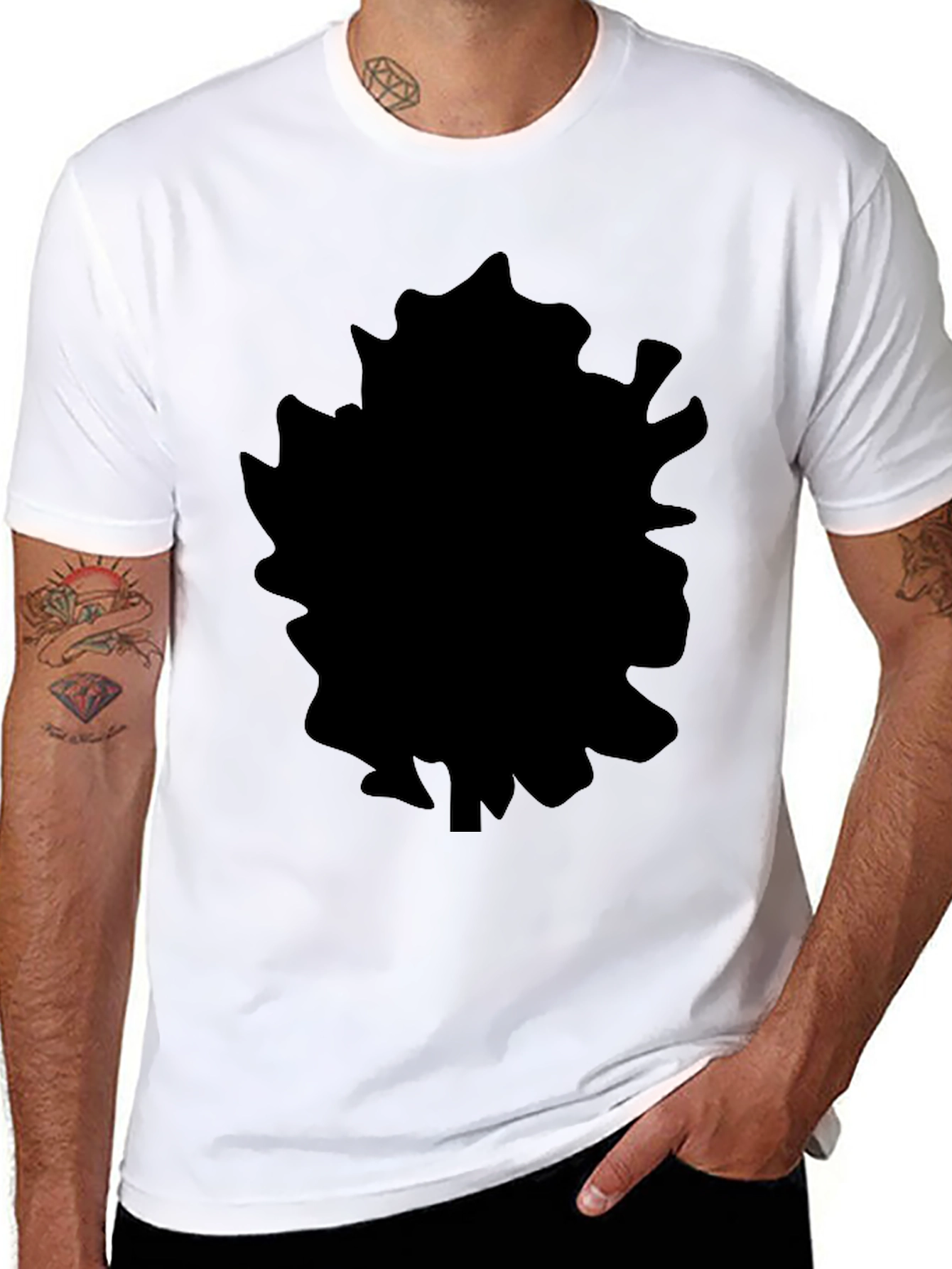 Mens Black Crew Neck Short Sleeve T-Shirt