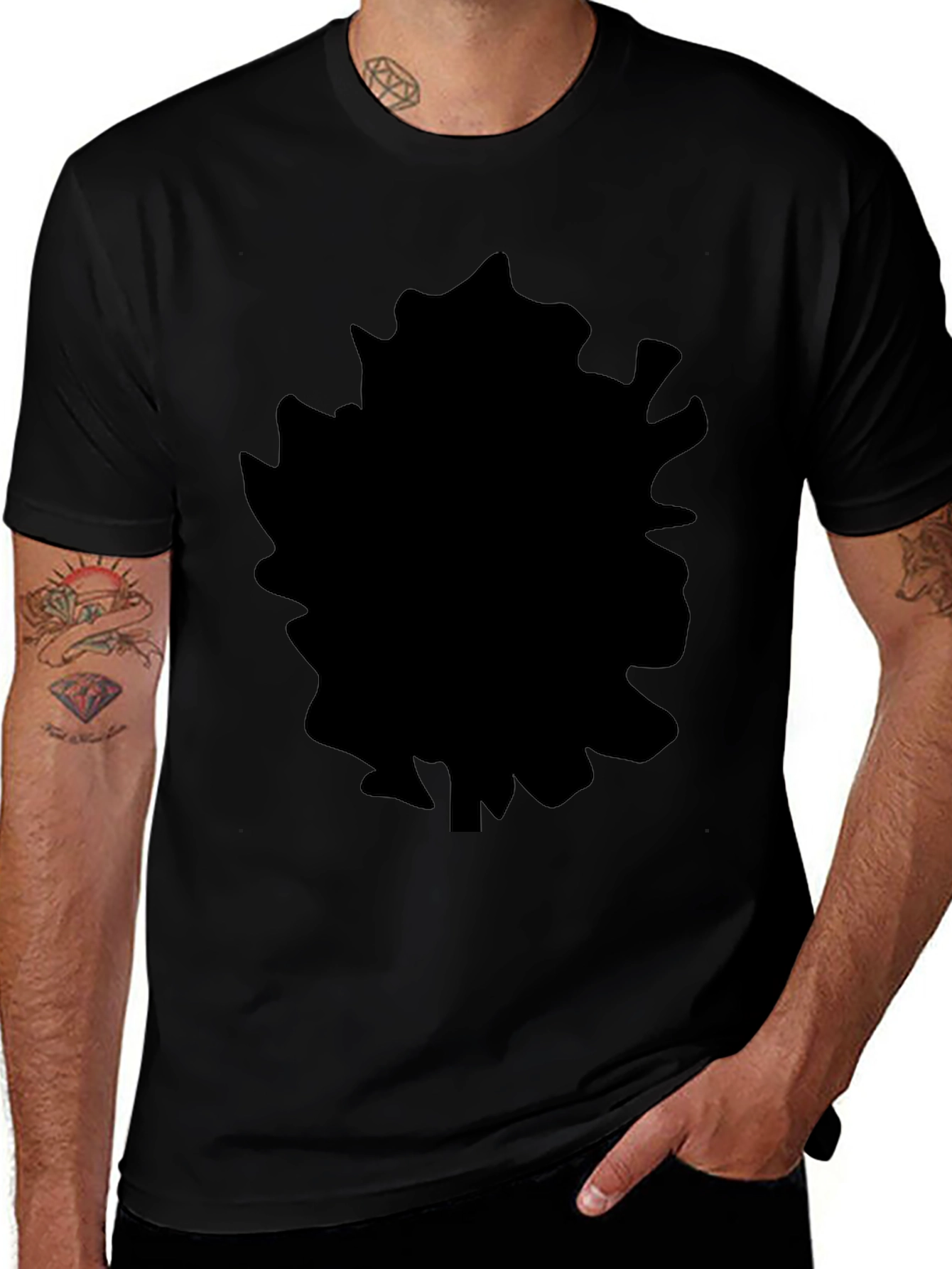 Mens Black Crew Neck Short Sleeve T-Shirt