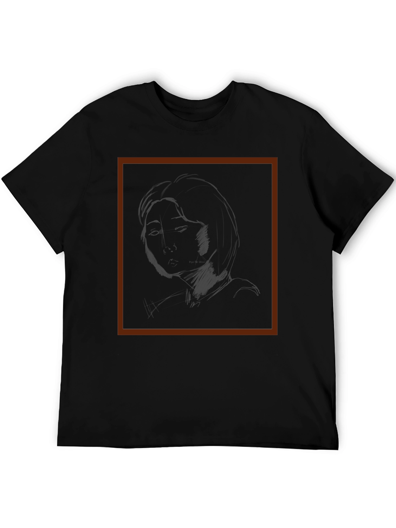 Sketch Portrait Black Graphic Tee