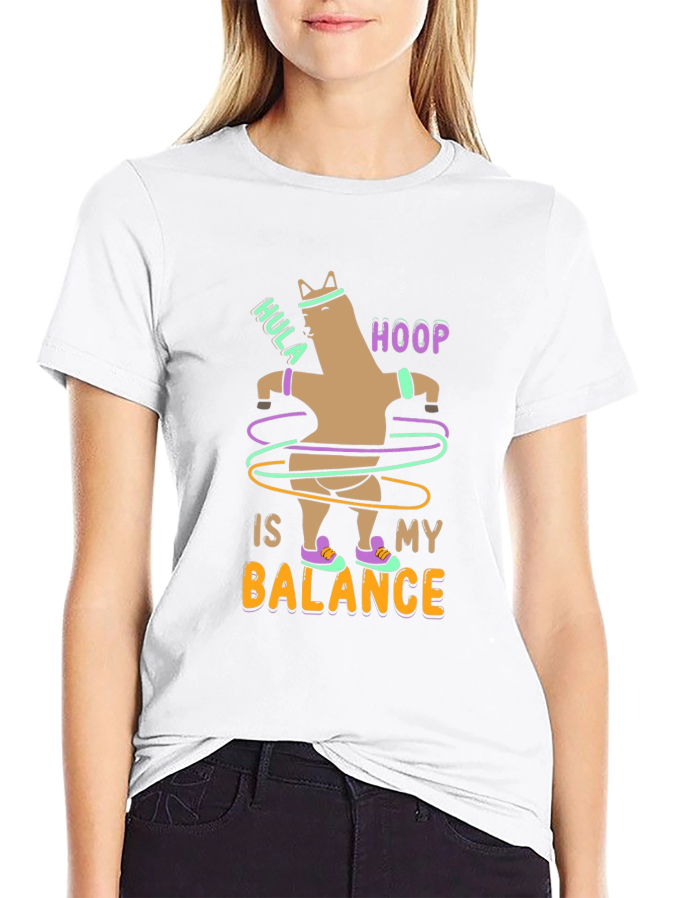 Hula Hoop Balance Funny Graphic T-Shirt