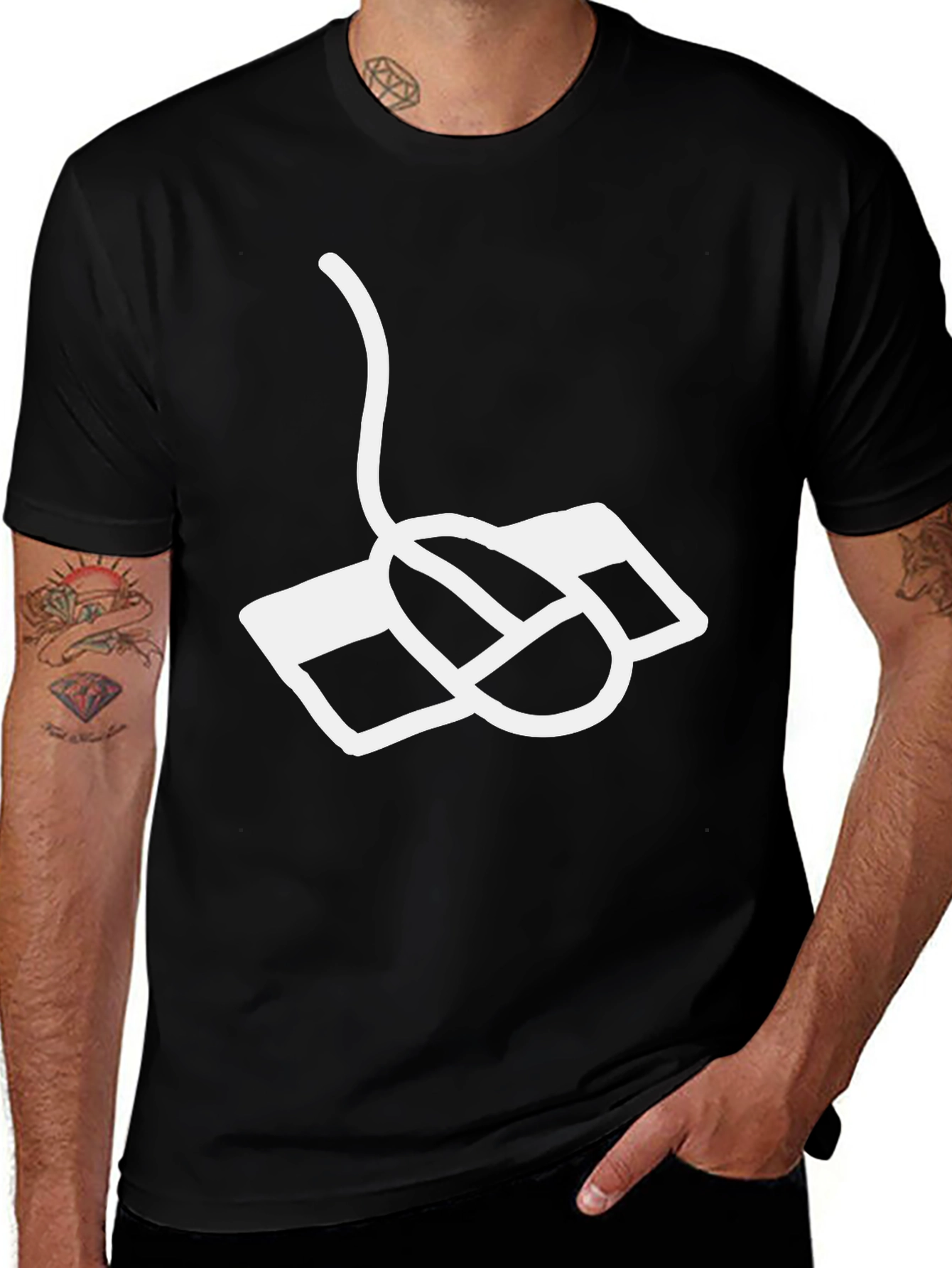 Retro Computer Mouse Graphic Tee - Classic Style
