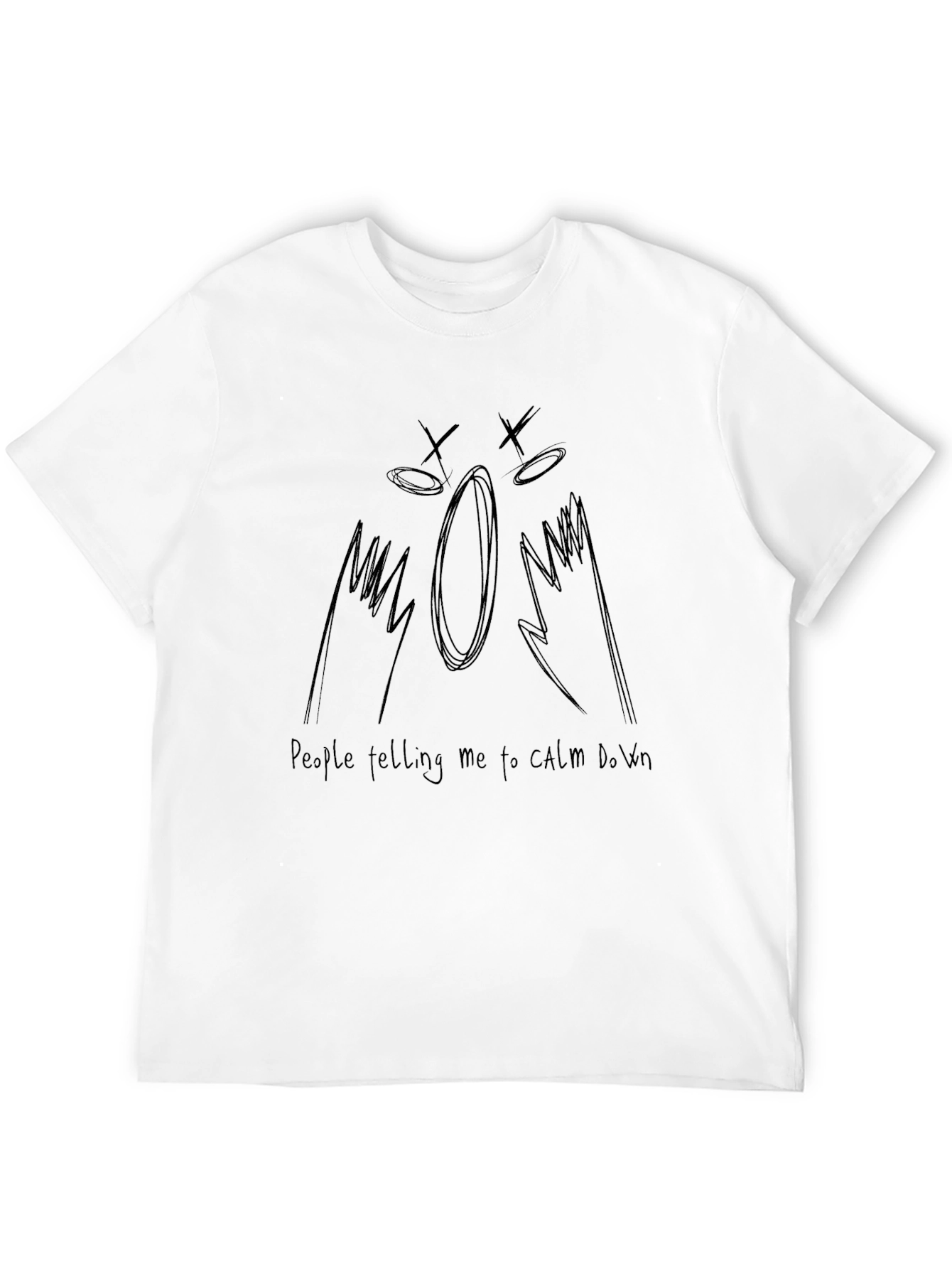 Expressive Graphic Tee - Calm Down Design
