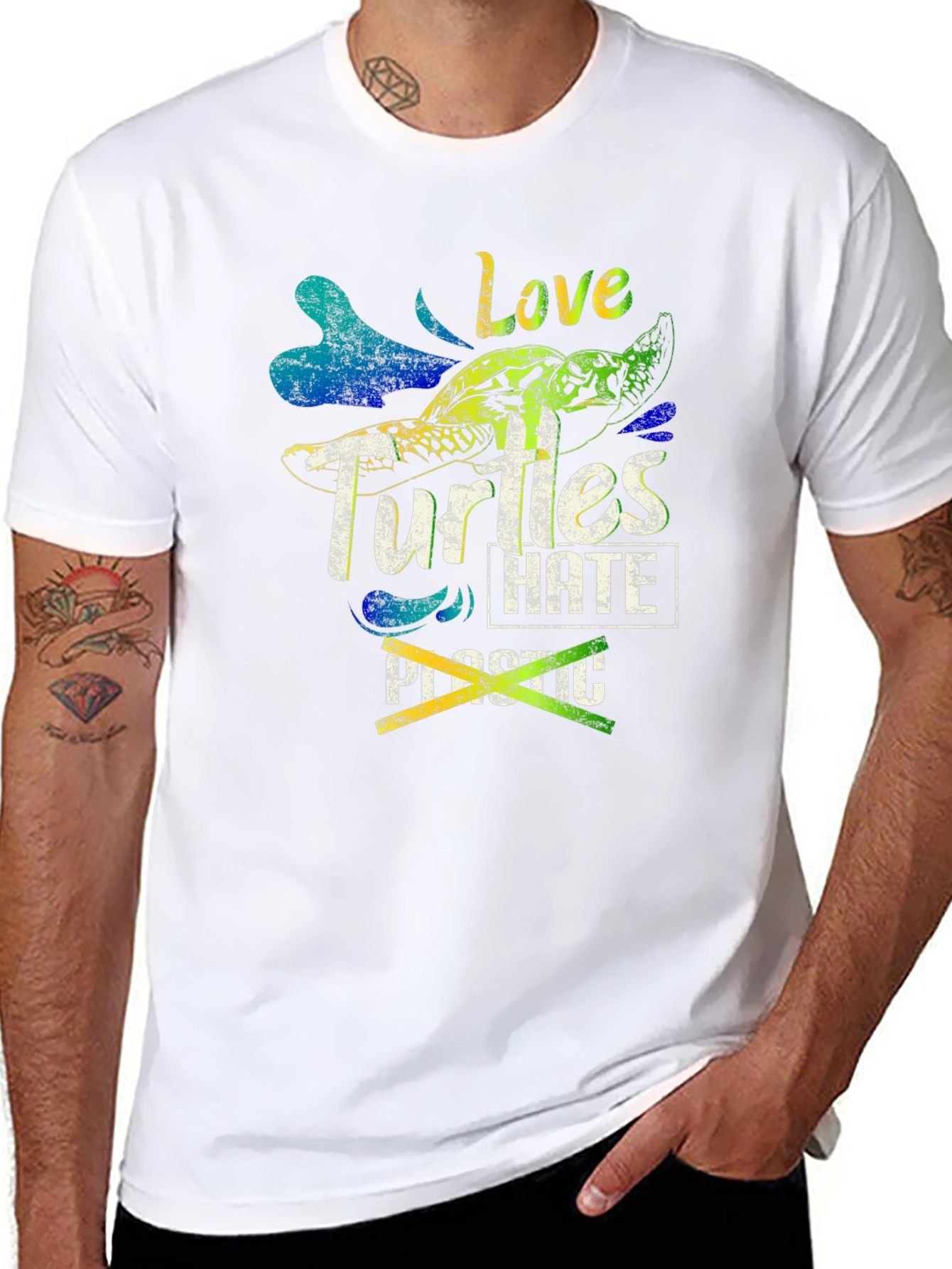 Love Turtles Hate Plastic Graphic Tee