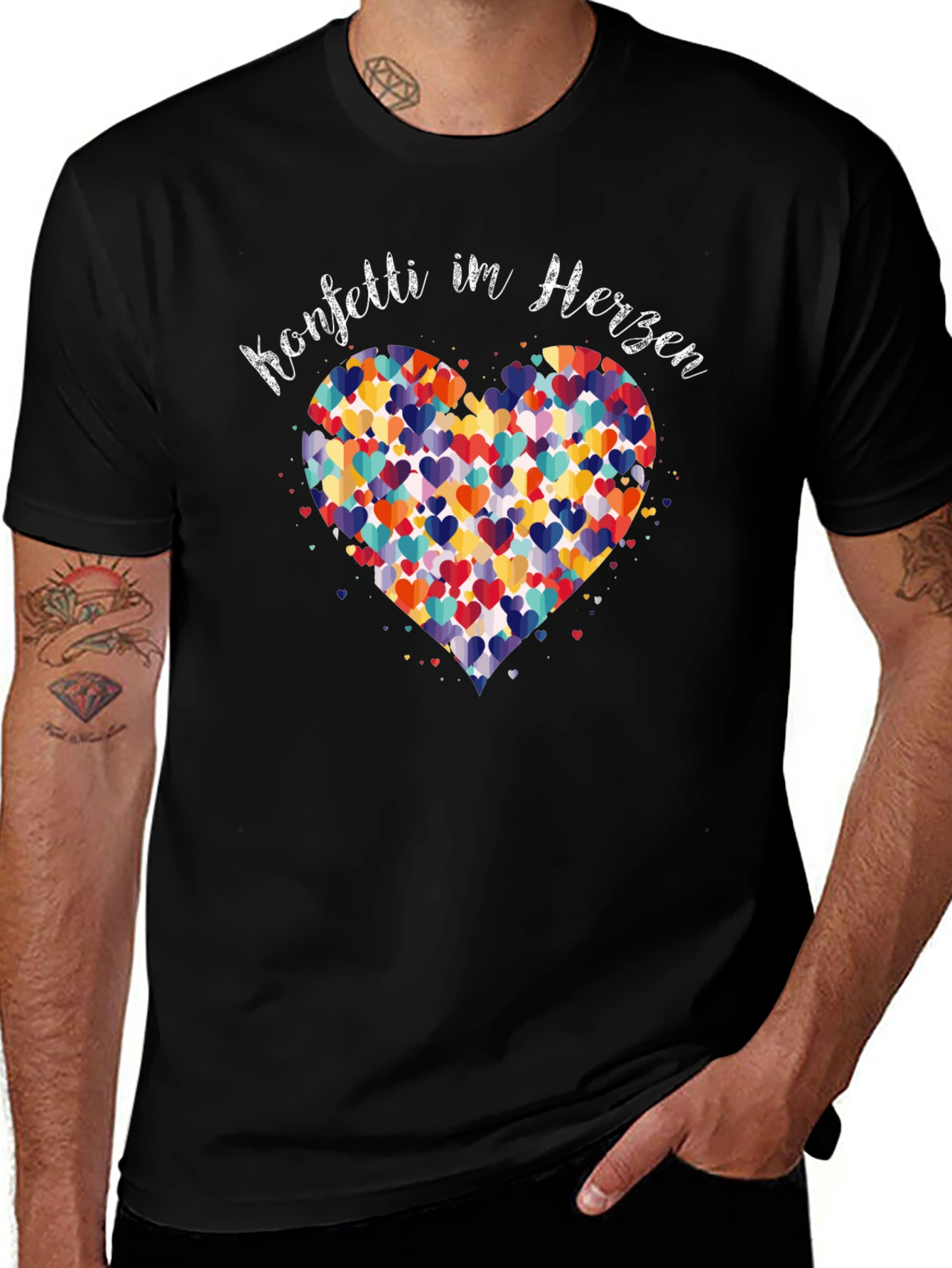 Konfetti Im Herzen Black Graphic T-Shirt
