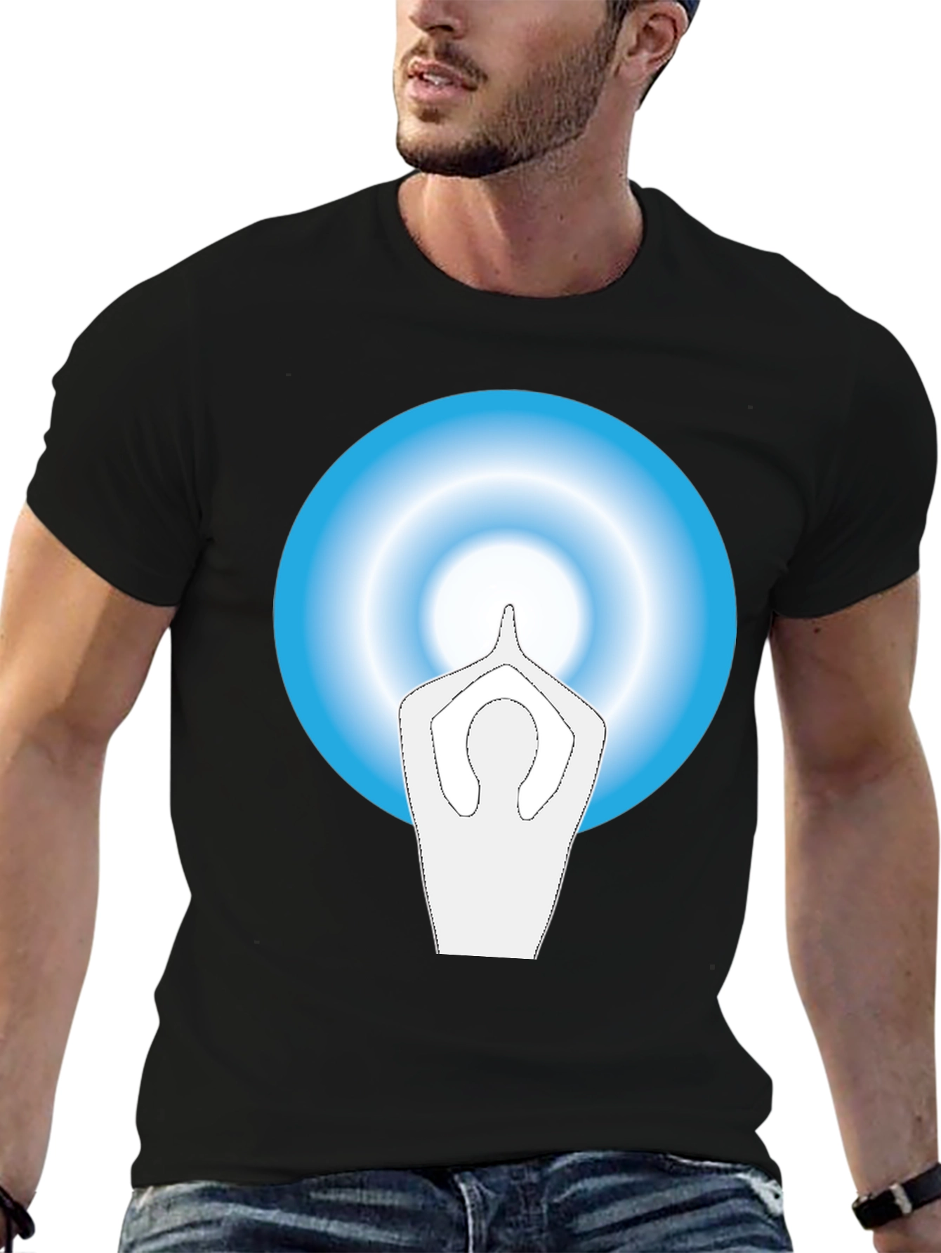 Zen Black Tee with Yoga Silhouette Graphic