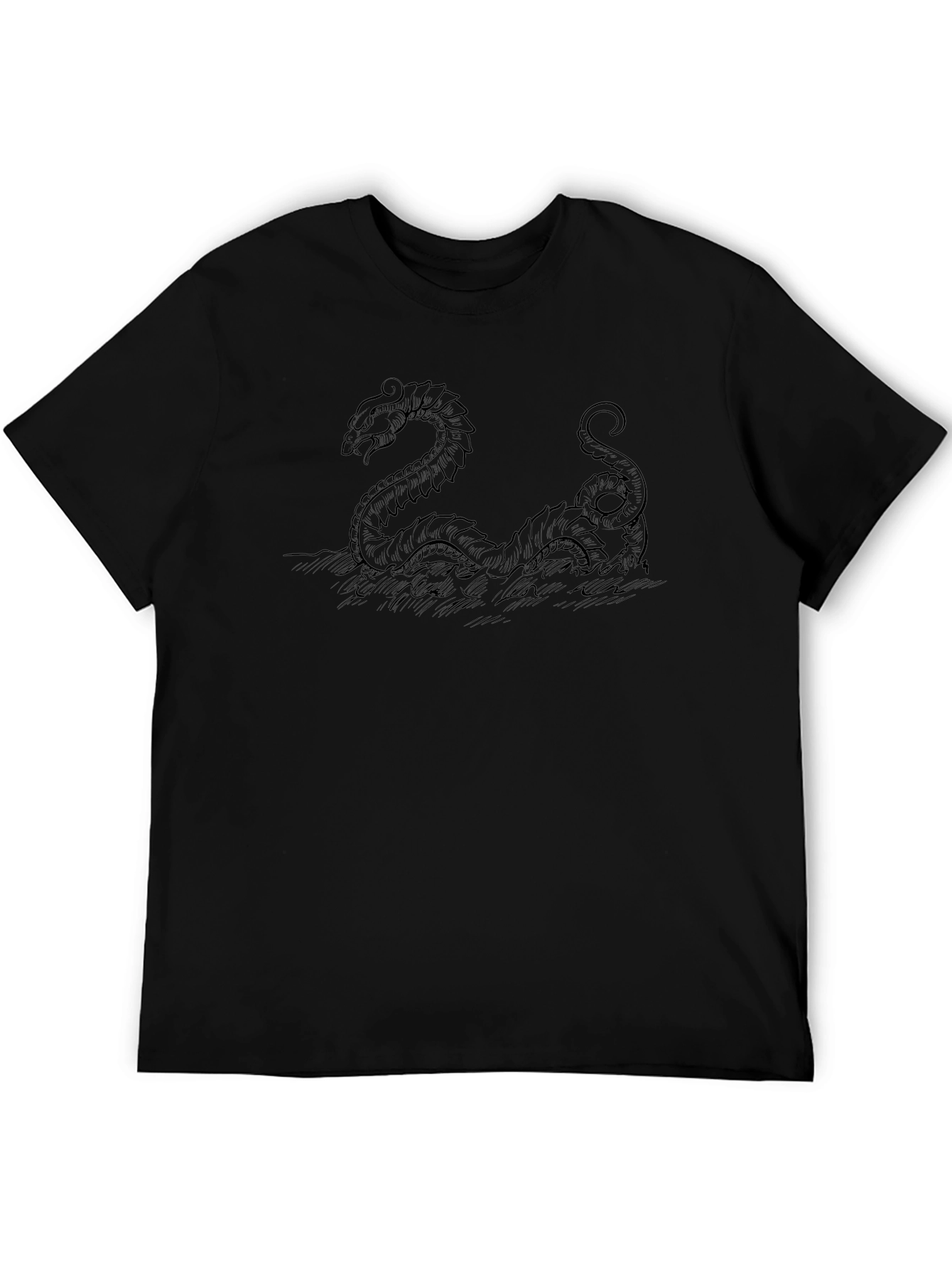 Sea Serpent Graphic T-Shirt - Black